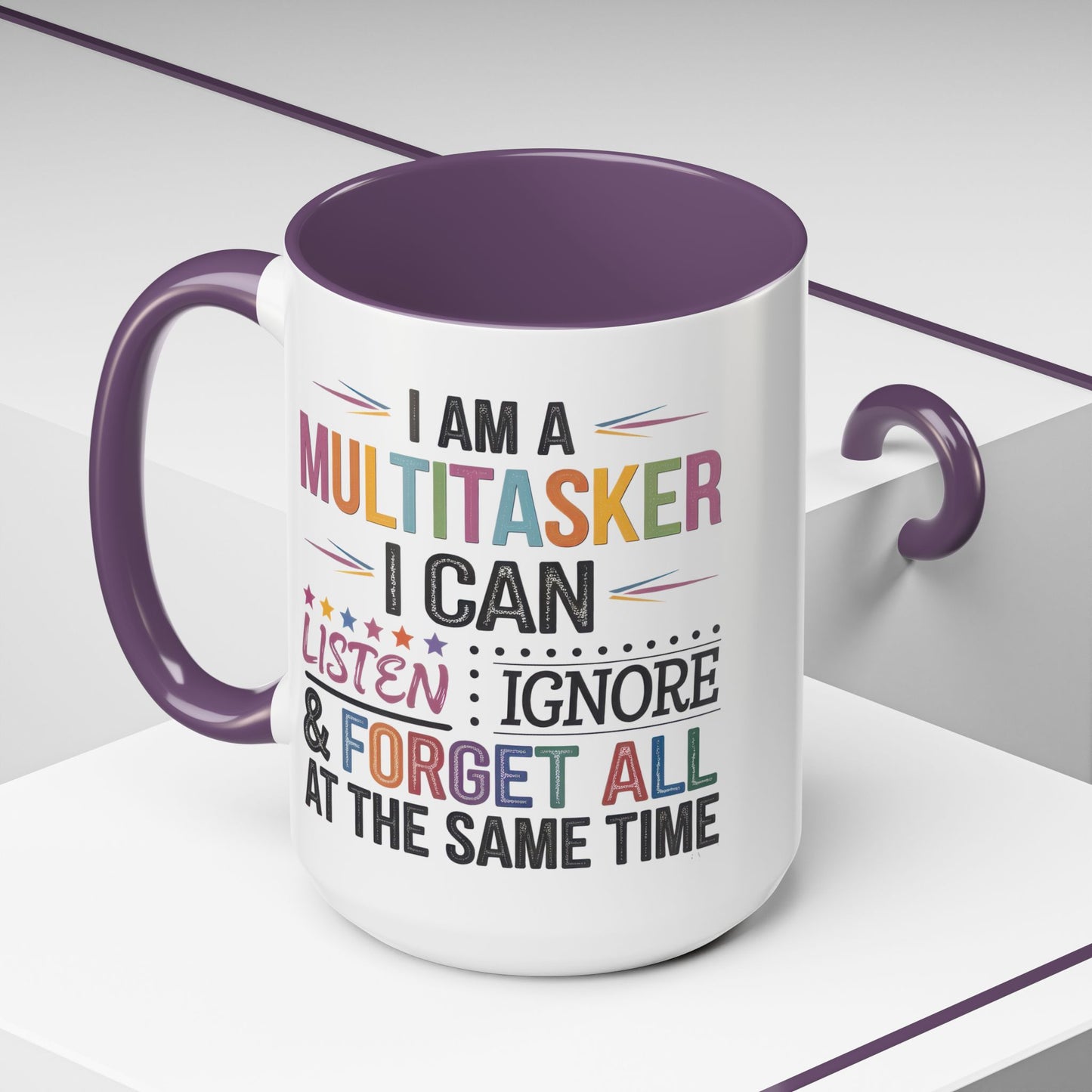 Multitasker Coffee 15oz Mug - Fun Accent Mug for Busy Beverages