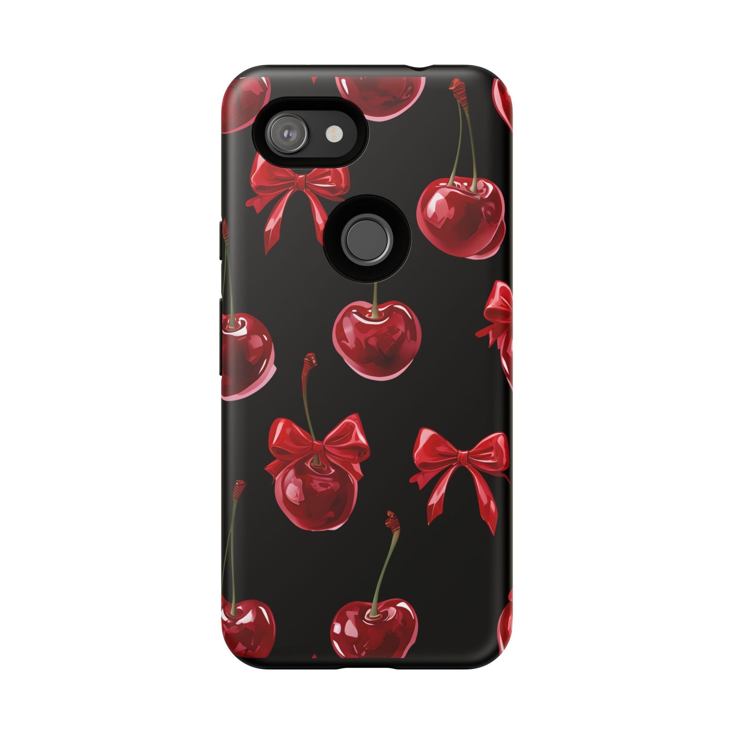 Coquette-Cherry Print Tough Phone Case - Stylish & Durable Protection