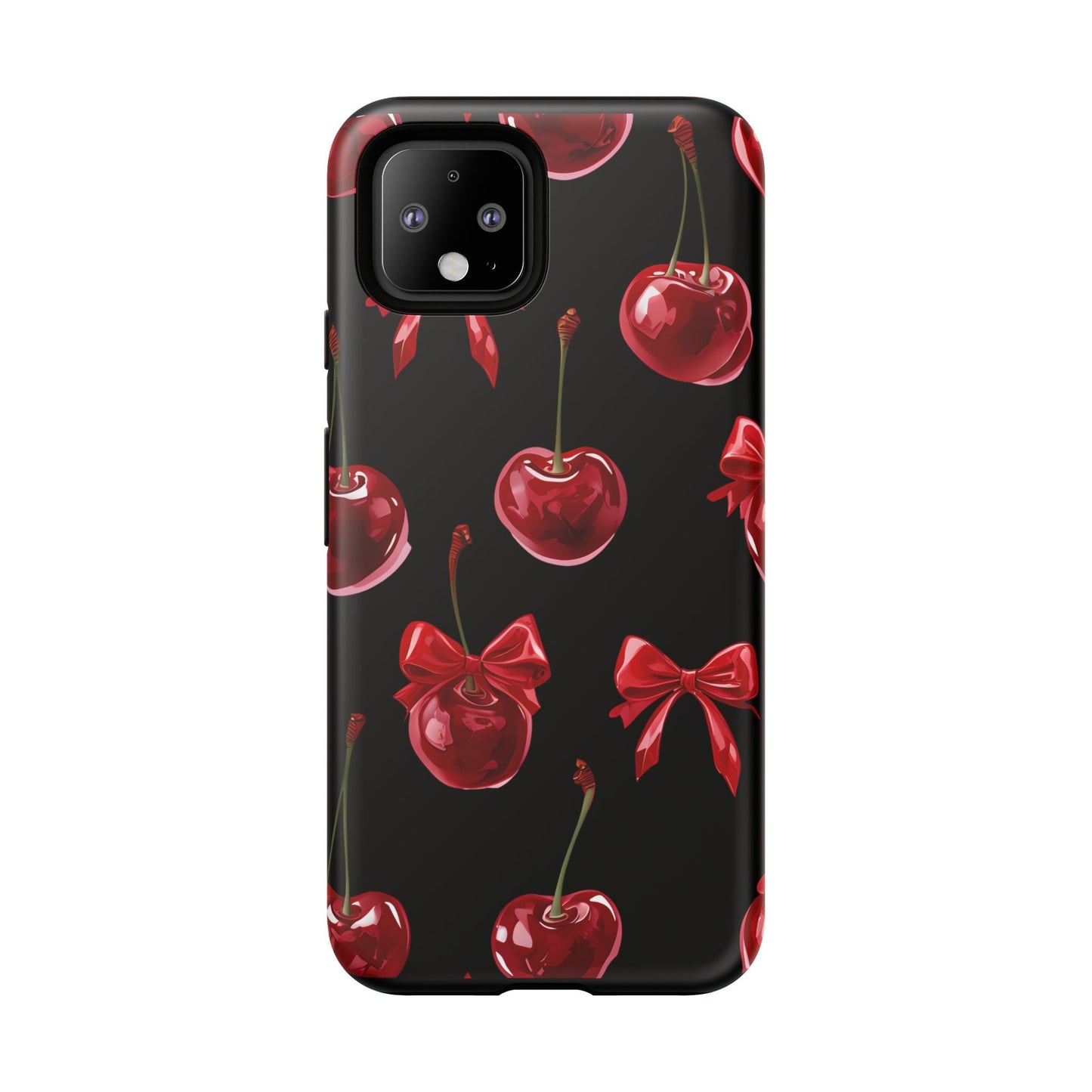 Coquette-Cherry Print Tough Phone Case - Stylish & Durable Protection
