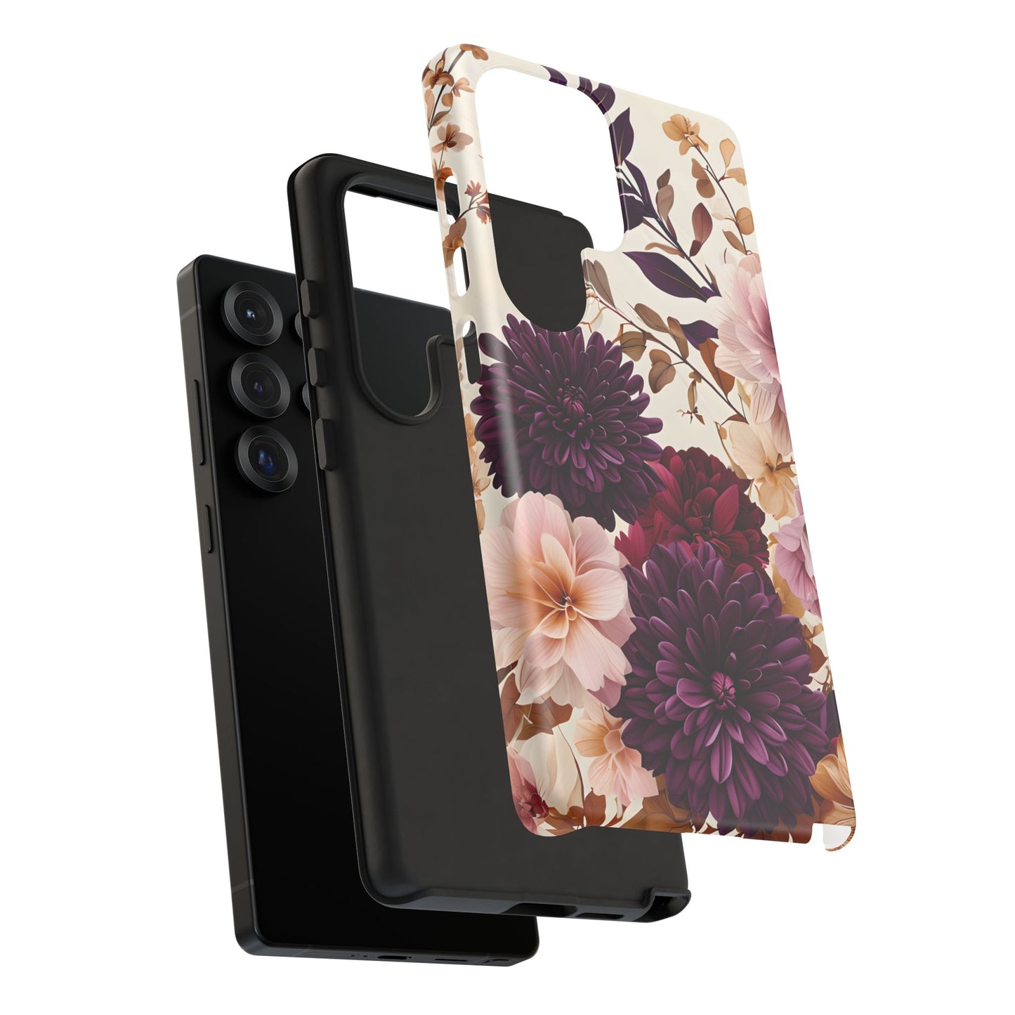 Floral Tough Phone Case - Elegant Design for iPhones & Androids