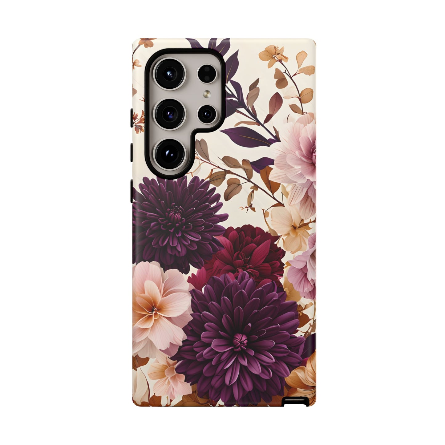 Floral Tough Phone Case - Elegant Design for iPhones & Androids