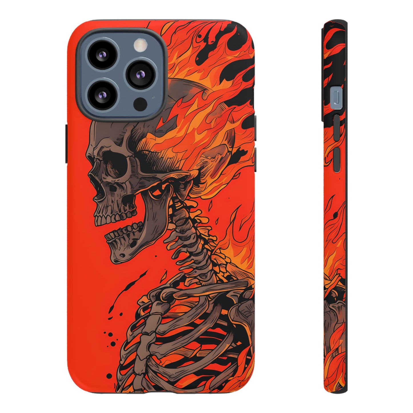 Flaming Skeleton Phone Case - Tough & Stylish Protection