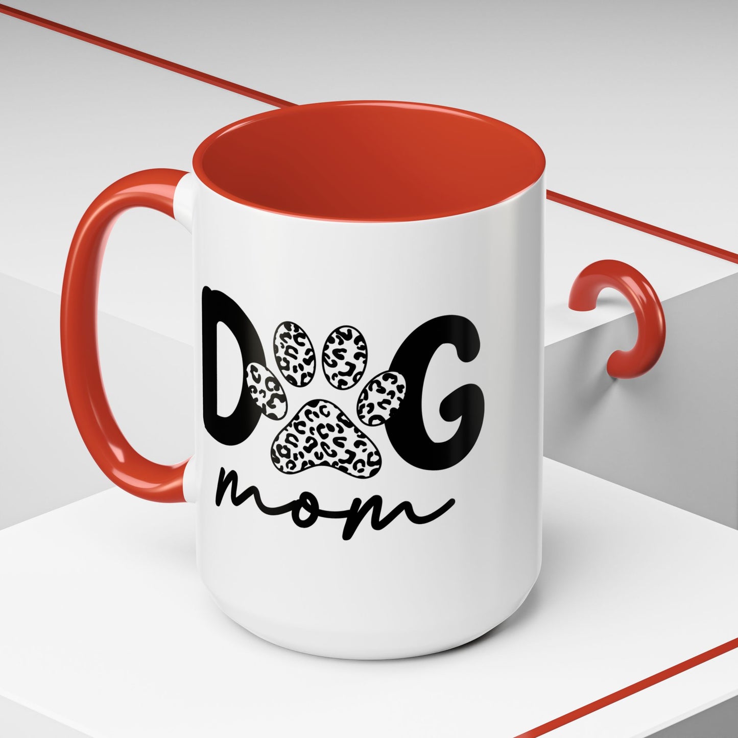 Dog Mom Accent 15oz Coffee Mug - Perfect Gift for Pet Lovers