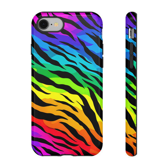 Vibrant Rainbow Zebra Print Phone Case
