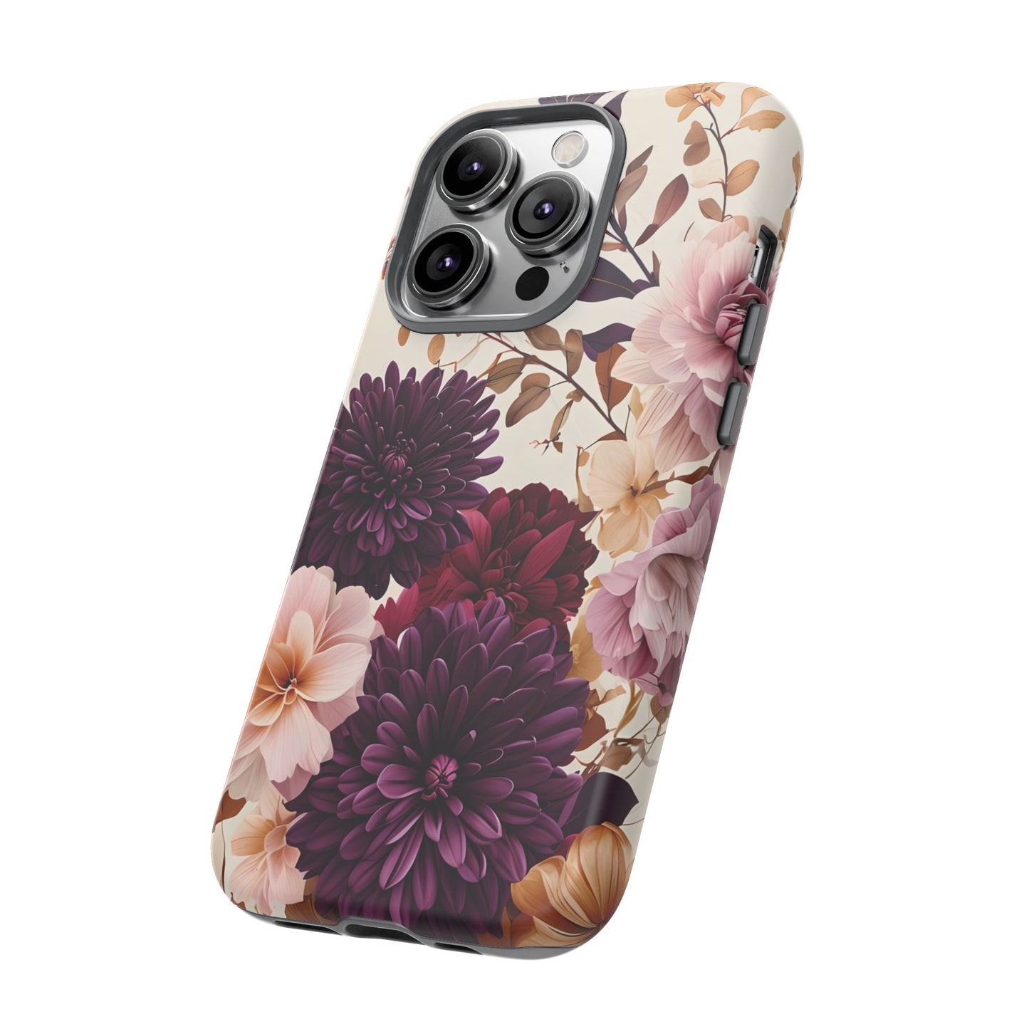 Floral Tough Phone Case - Elegant Design for iPhones & Androids