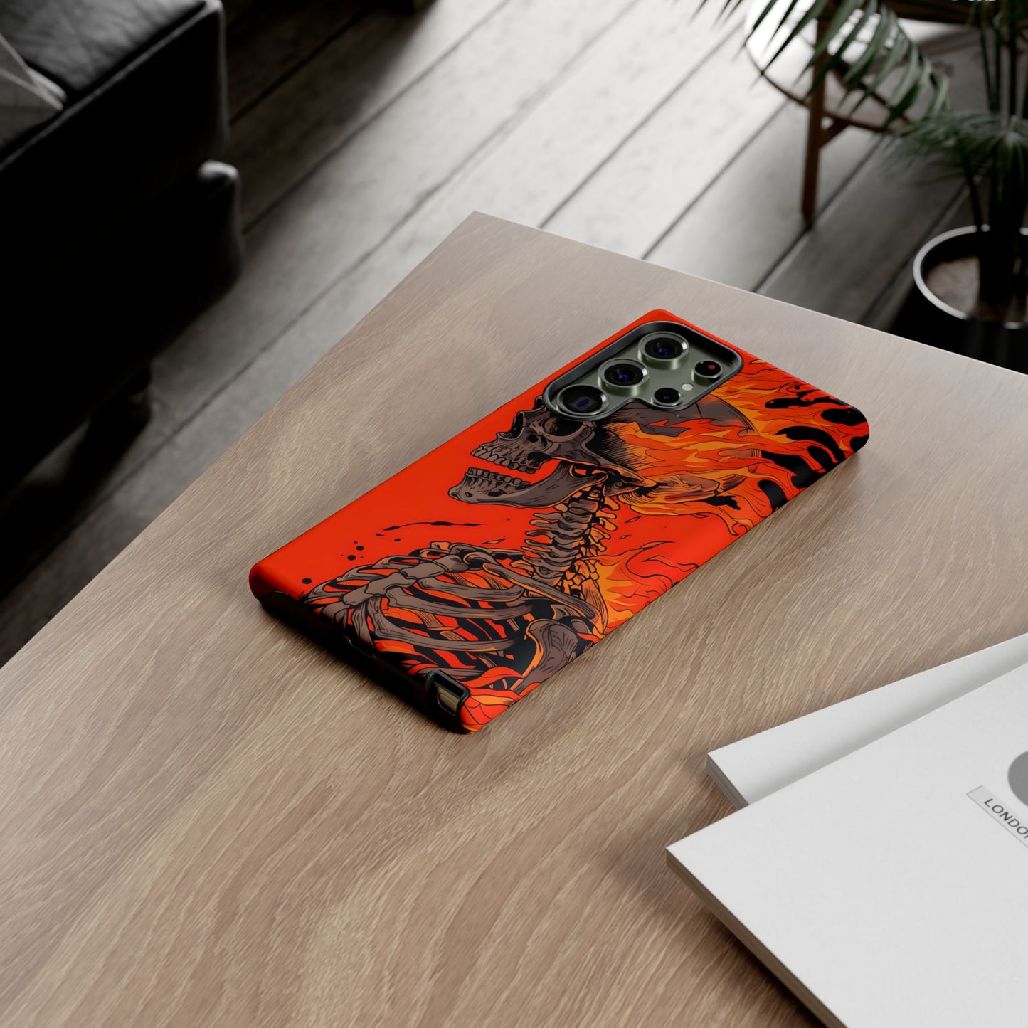 Flaming Skeleton Phone Case - Tough & Stylish Protection