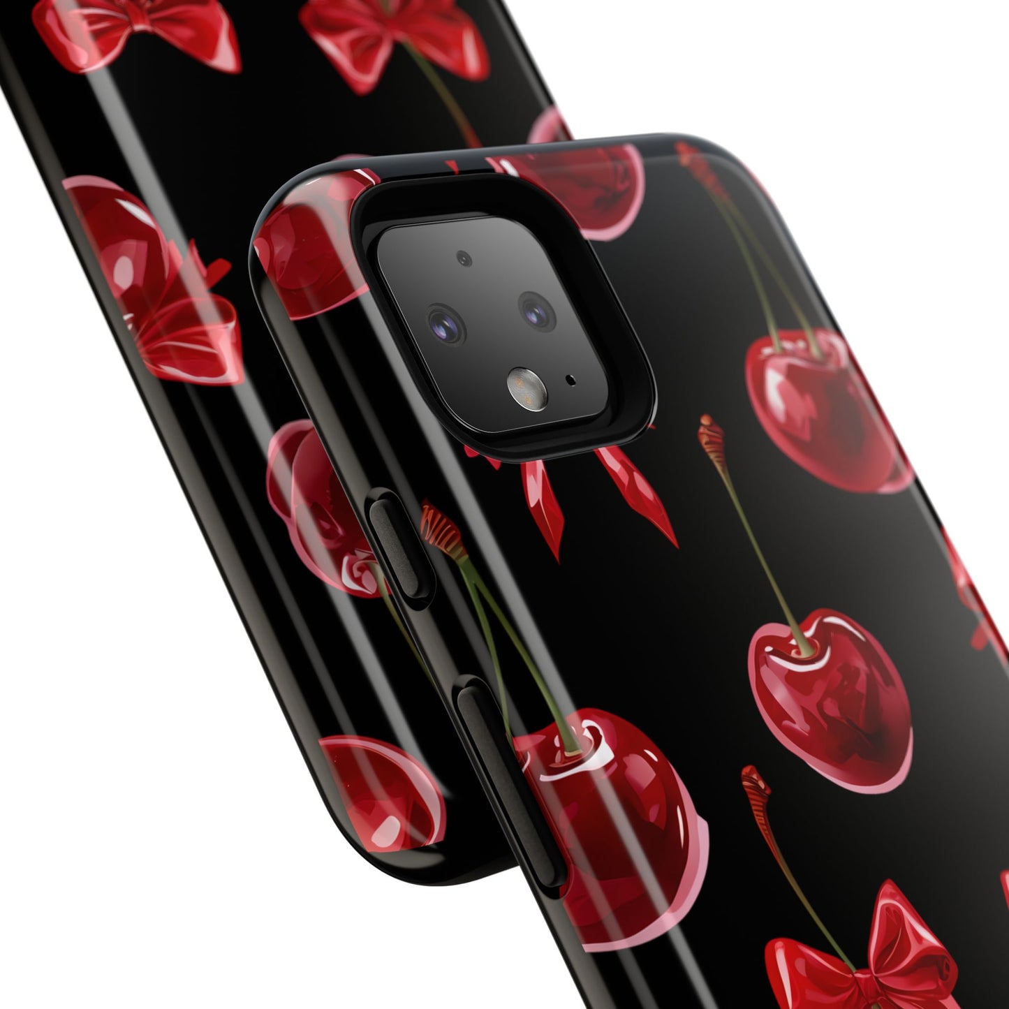 Coquette-Cherry Print Tough Phone Case - Stylish & Durable Protection