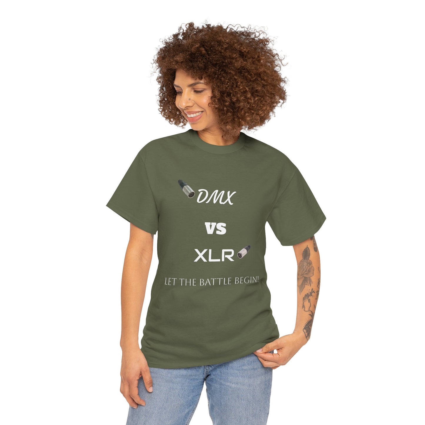 DMX vs XLR Battle Graphic Unisex Heavy Cotton Tee