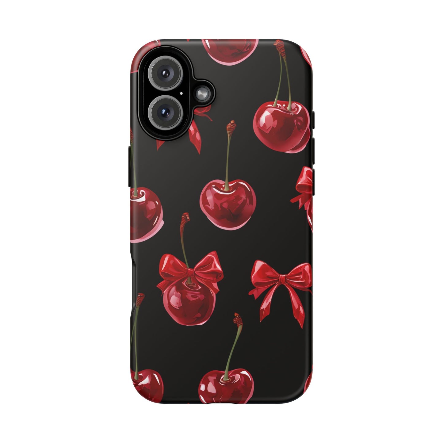 Coquette-Cherry Print Tough Phone Case - Stylish & Durable Protection