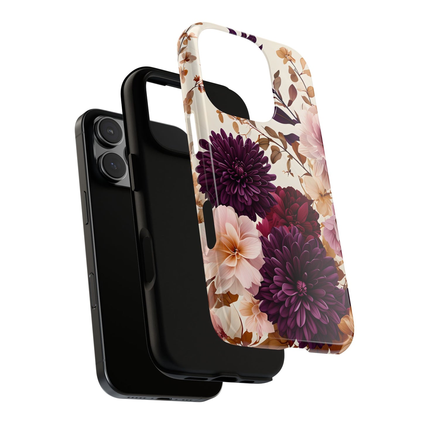 Floral Tough Phone Case - Elegant Design for iPhones & Androids