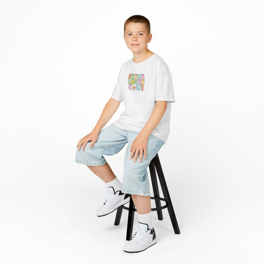 Kids Jesus Loves You Tee - Colorful & Fun Heavy Cotton T-Shirt for Children