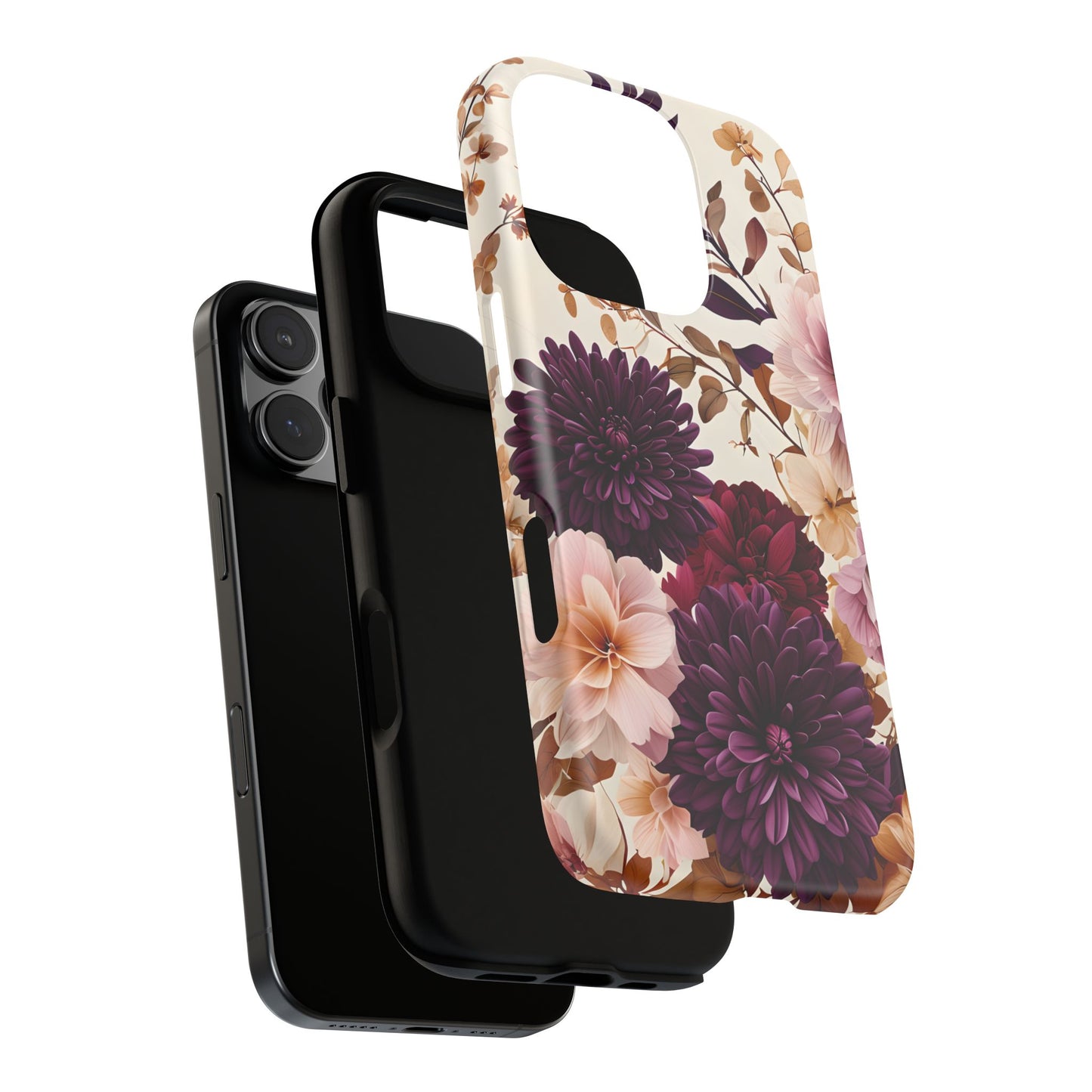 Floral Tough Phone Case - Elegant Design for iPhones & Androids