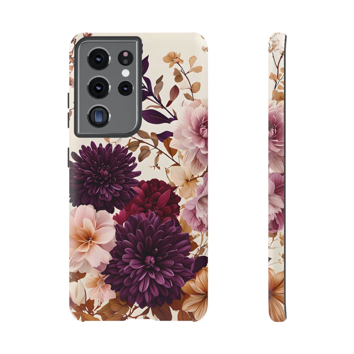 Floral Tough Phone Case - Elegant Design for iPhones & Androids