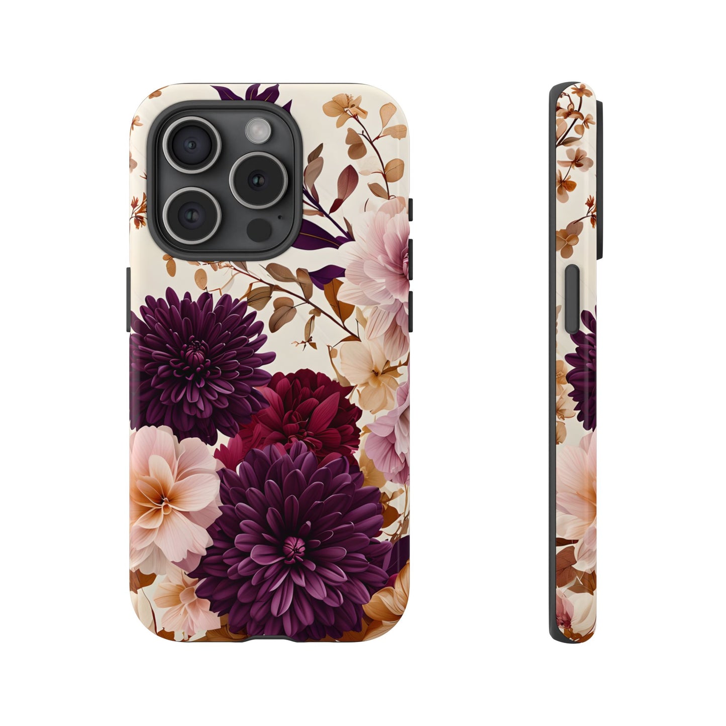 Floral Tough Phone Case - Elegant Design for iPhones & Androids