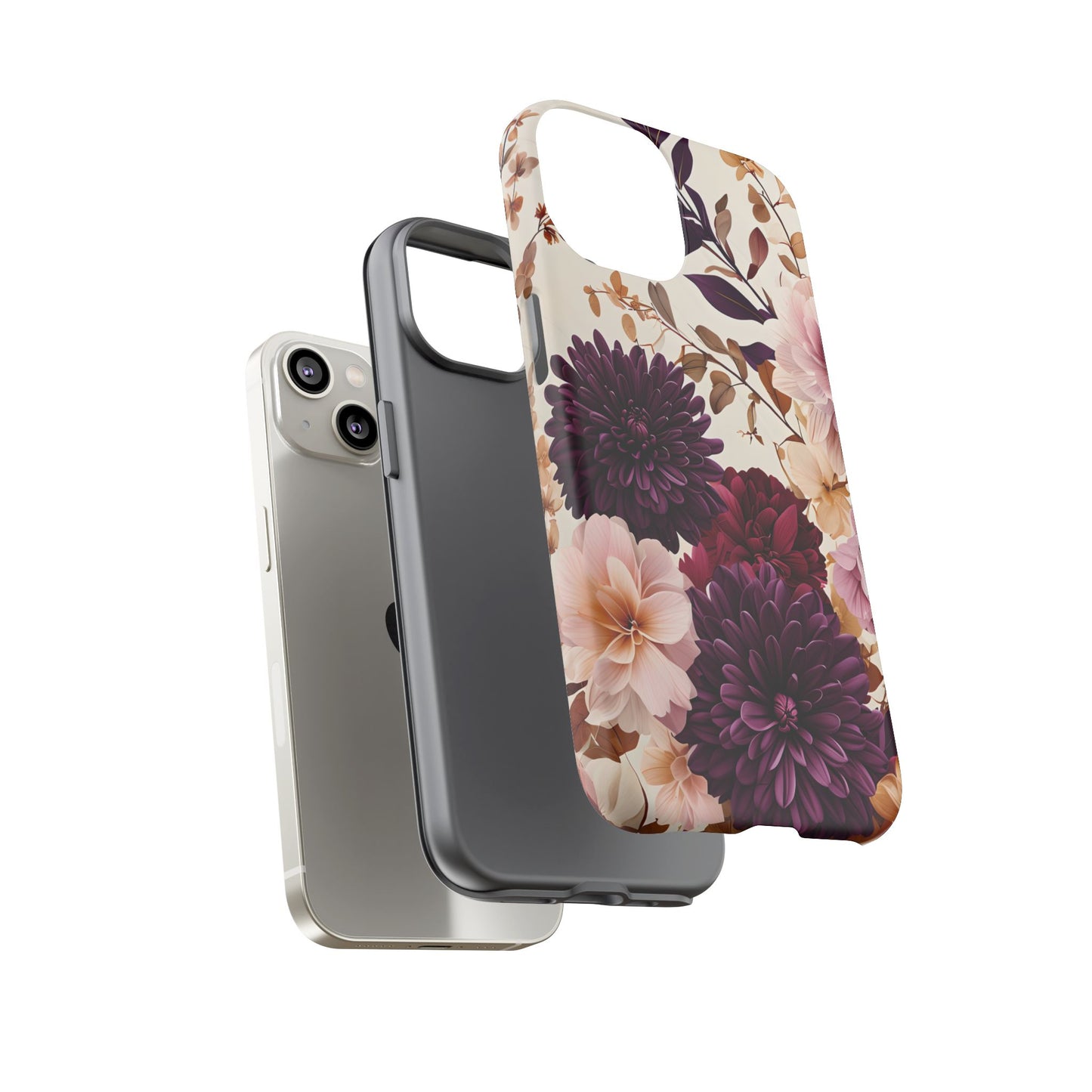 Floral Tough Phone Case - Elegant Design for iPhones & Androids