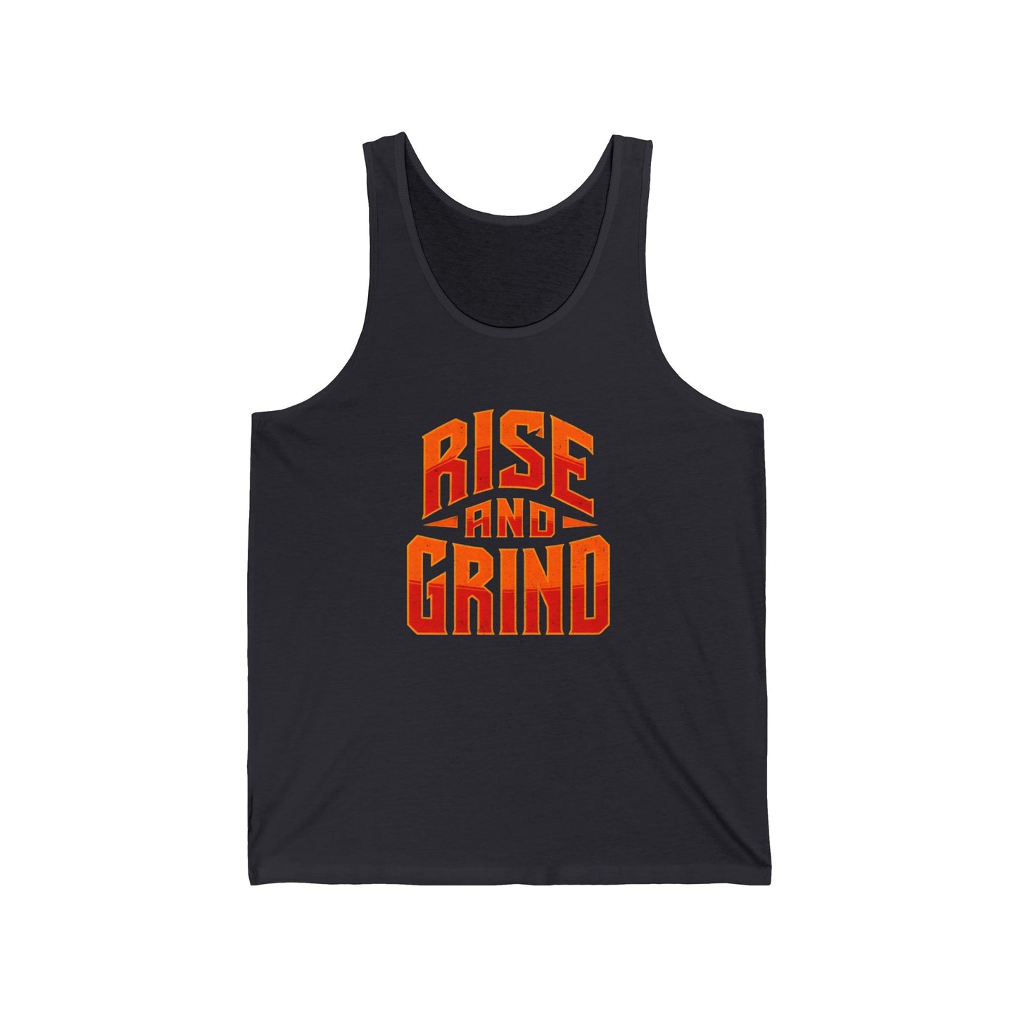 Rise and Grind Unisex Jersey Tank - Motivational Fitness Apparel