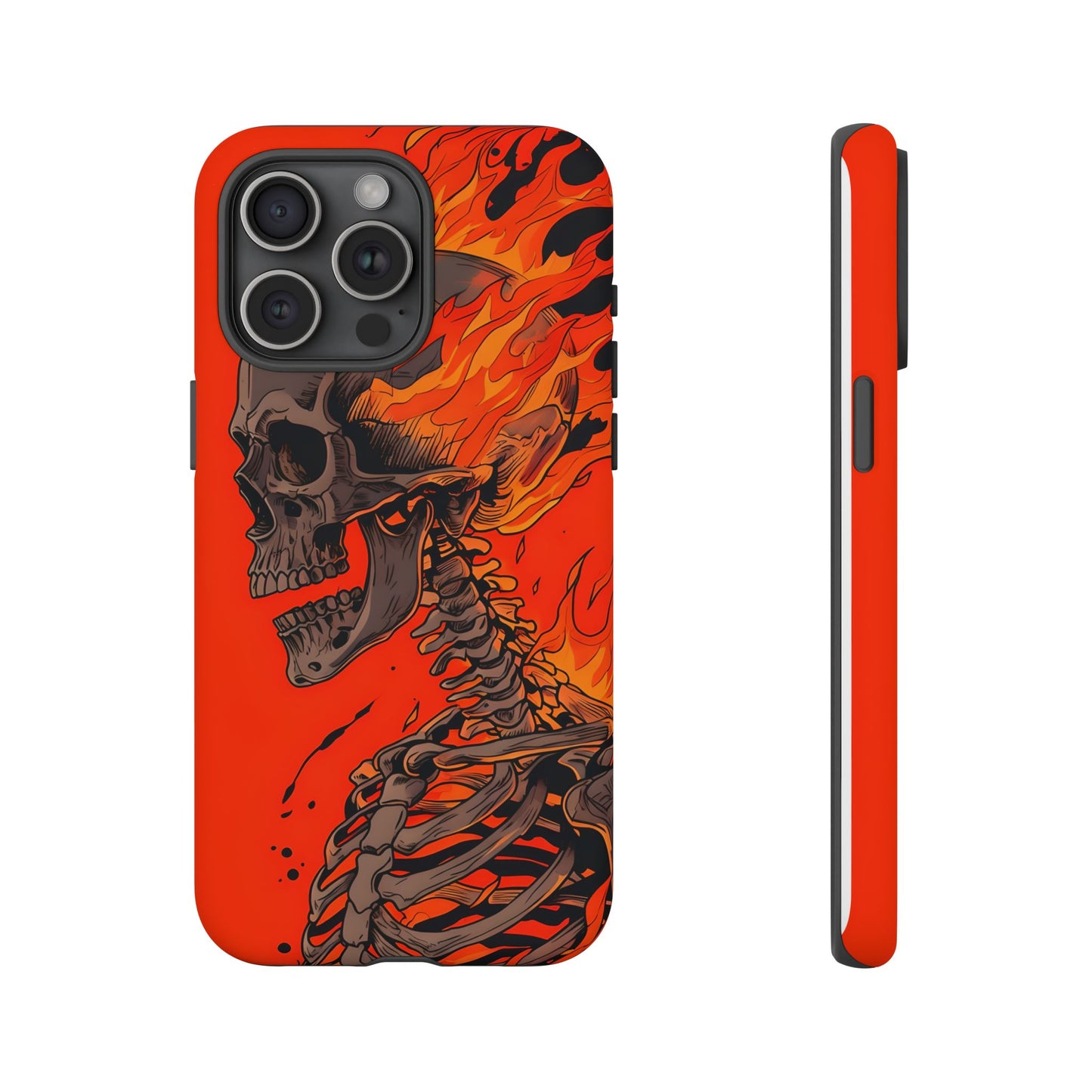 Flaming Skeleton Phone Case - Tough & Stylish Protection