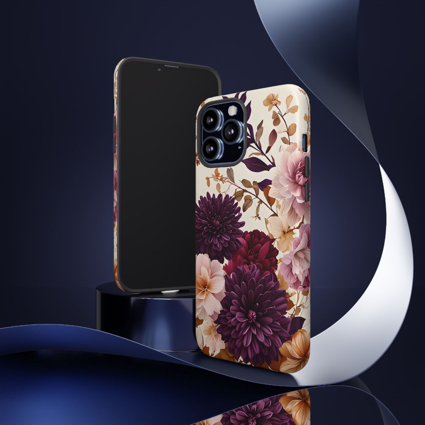 Floral Tough Phone Case - Elegant Design for iPhones & Androids
