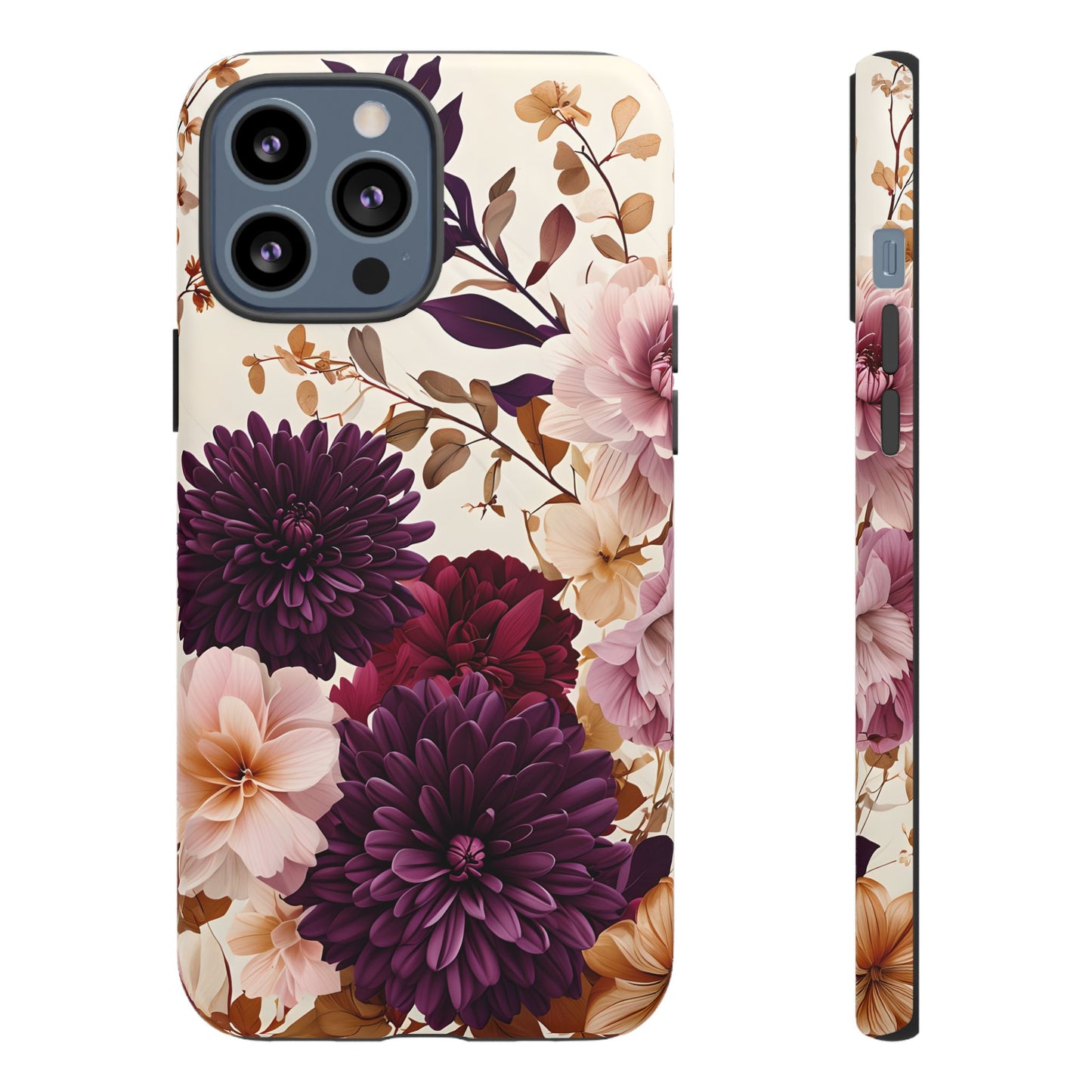 Floral Tough Phone Case - Elegant Design for iPhones & Androids