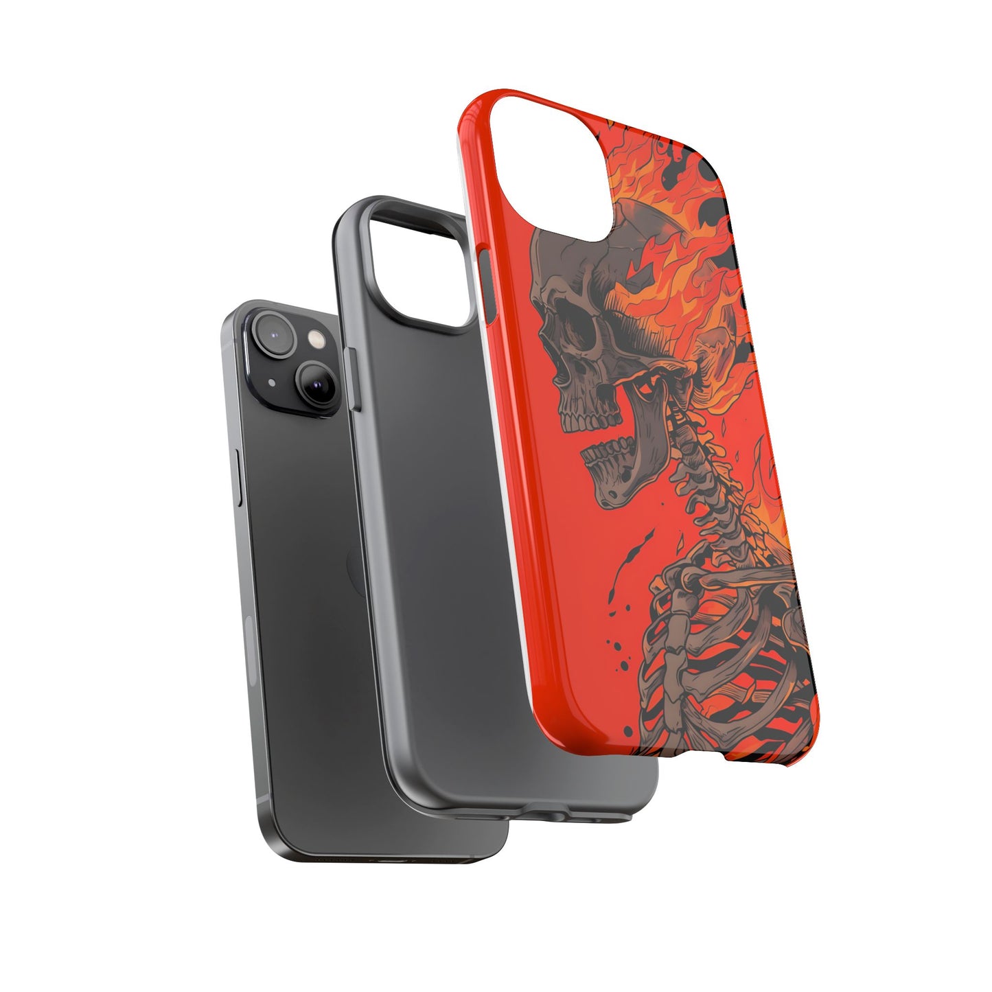 Flaming Skeleton Phone Case - Tough & Stylish Protection
