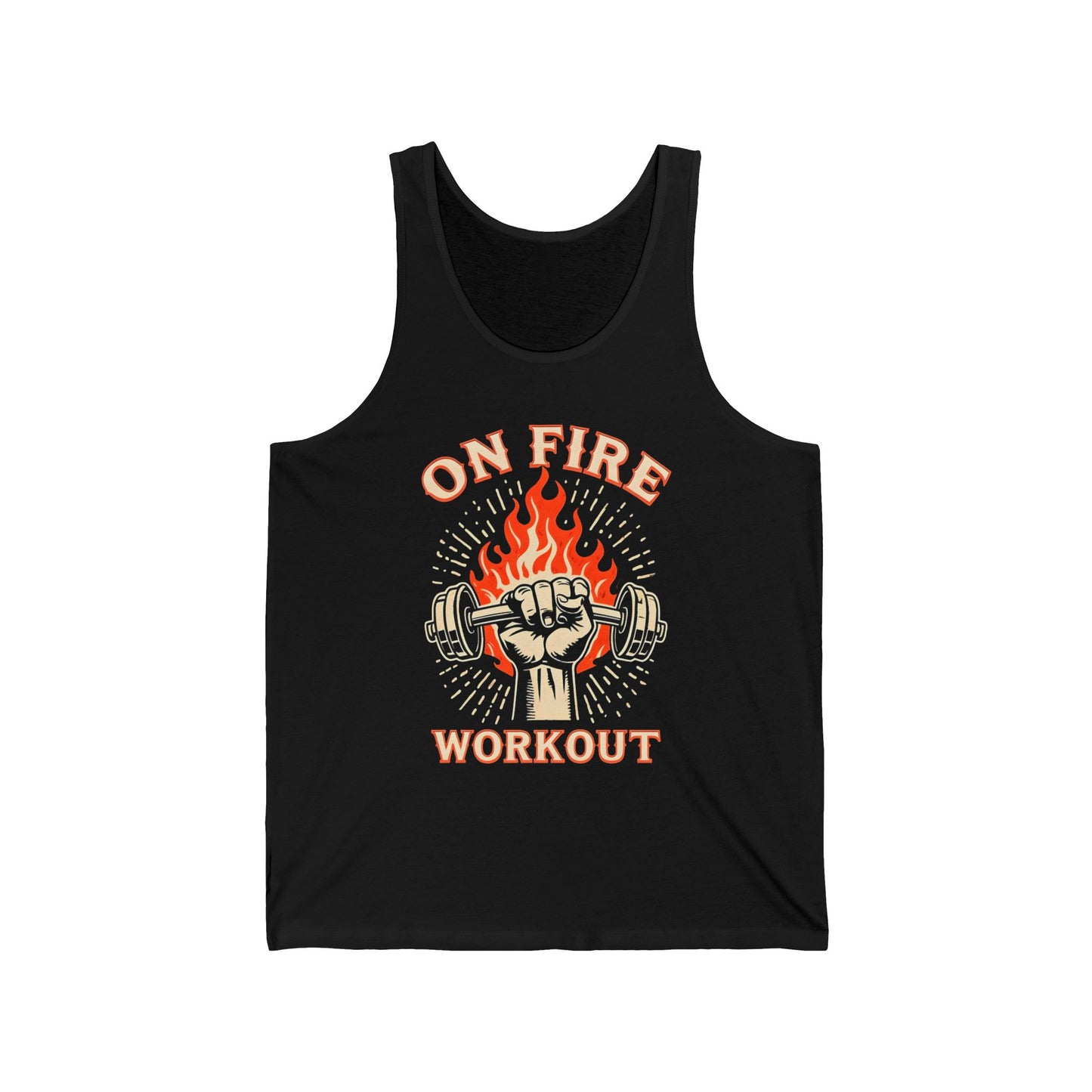 On Fire Workout Unisex Jersey Tank - Fitness Motivation Apparel