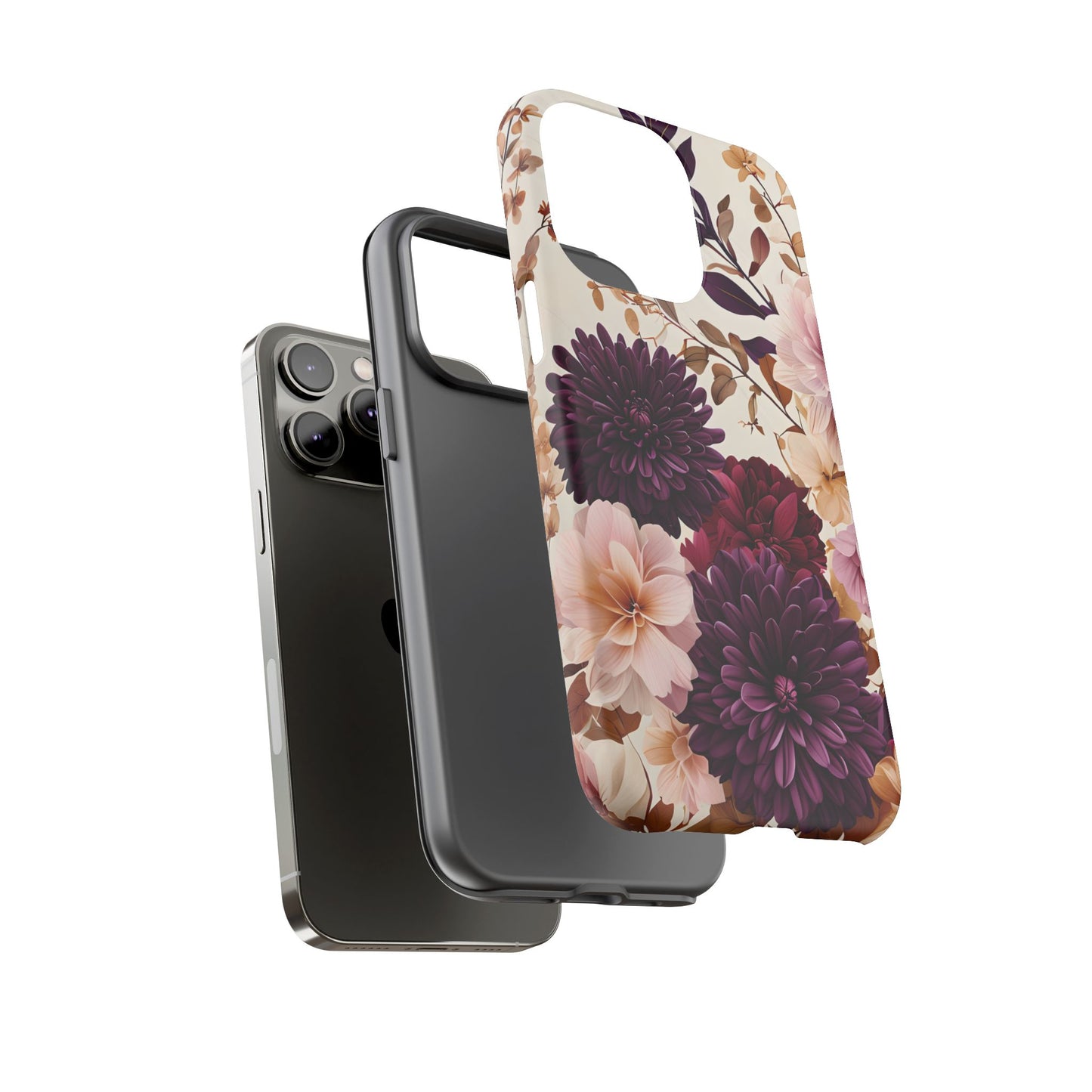 Floral Tough Phone Case - Elegant Design for iPhones & Androids