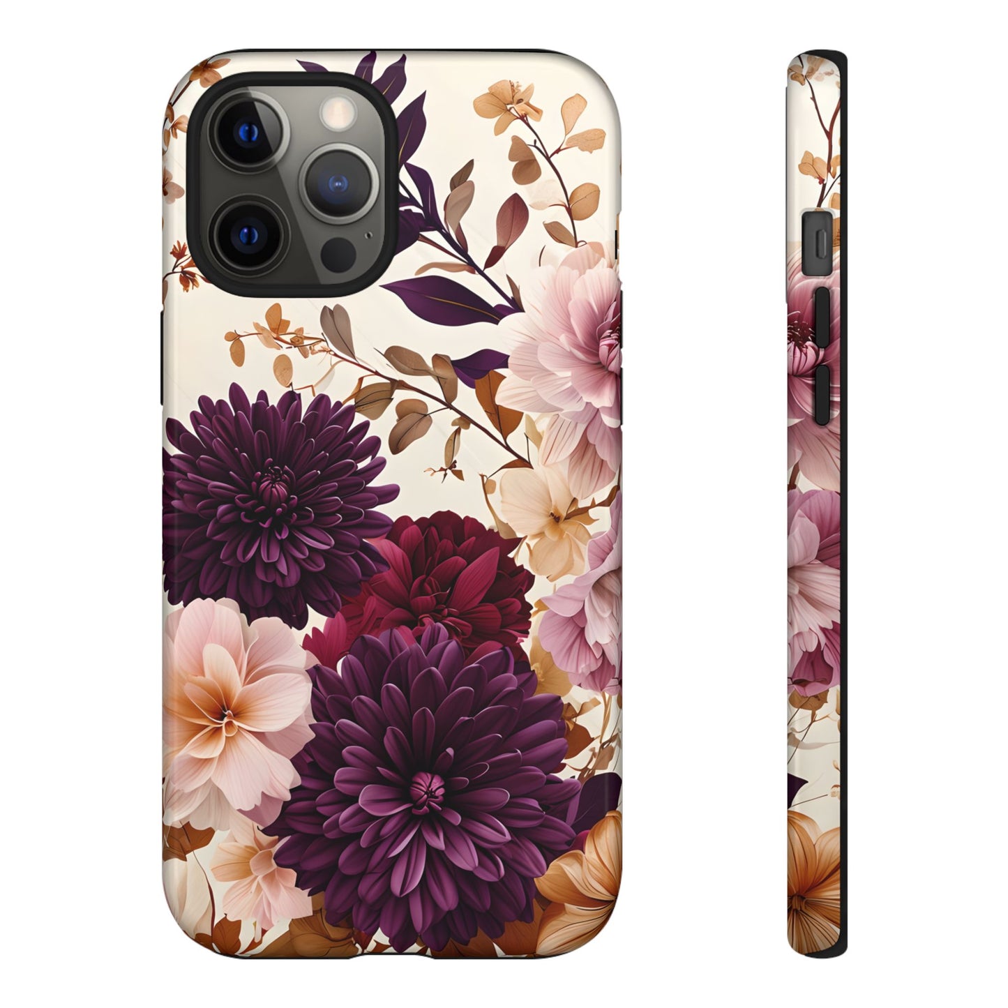 Floral Tough Phone Case - Elegant Design for iPhones & Androids