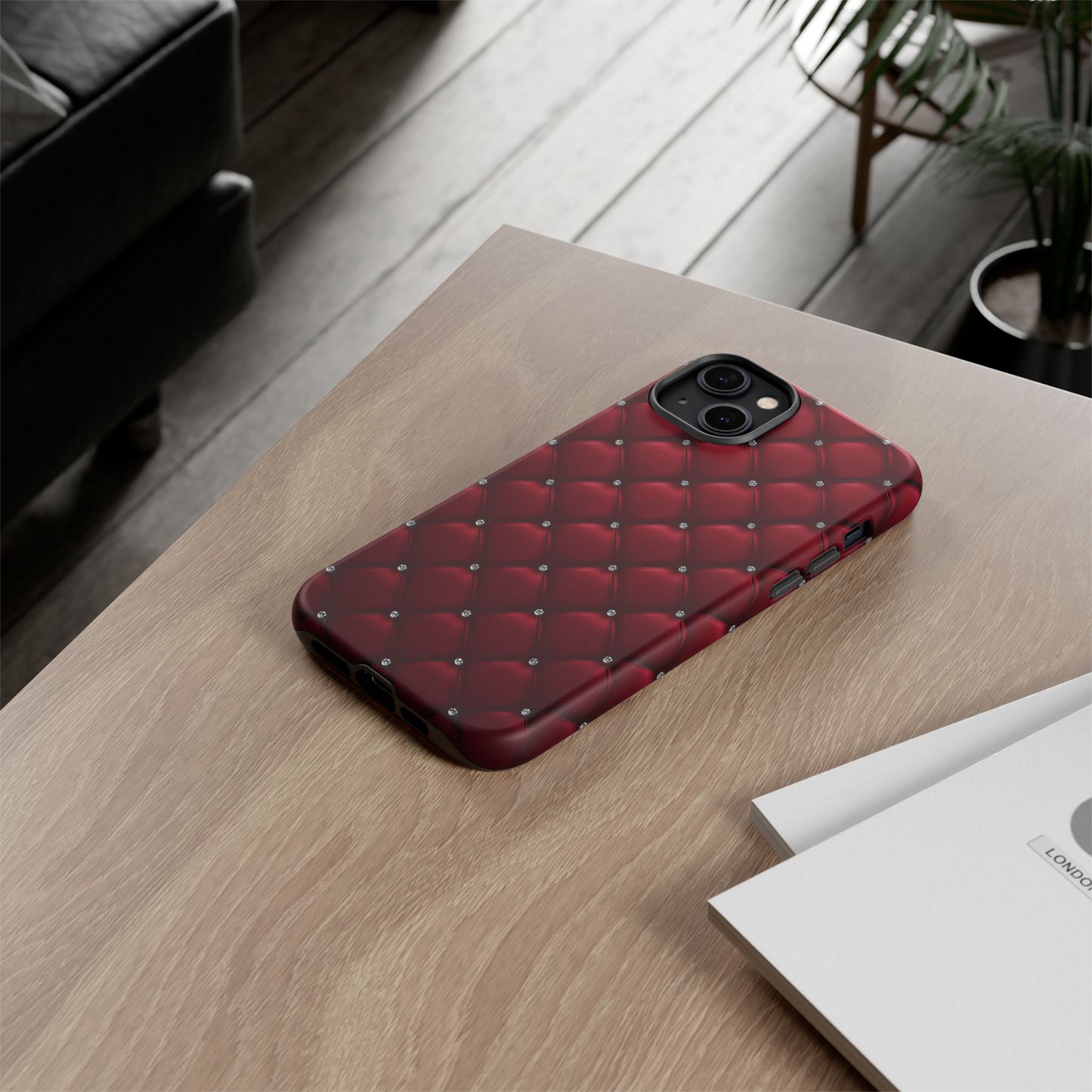 Luxurious Red Leather Phone Case – Stylish Protection for Your Device