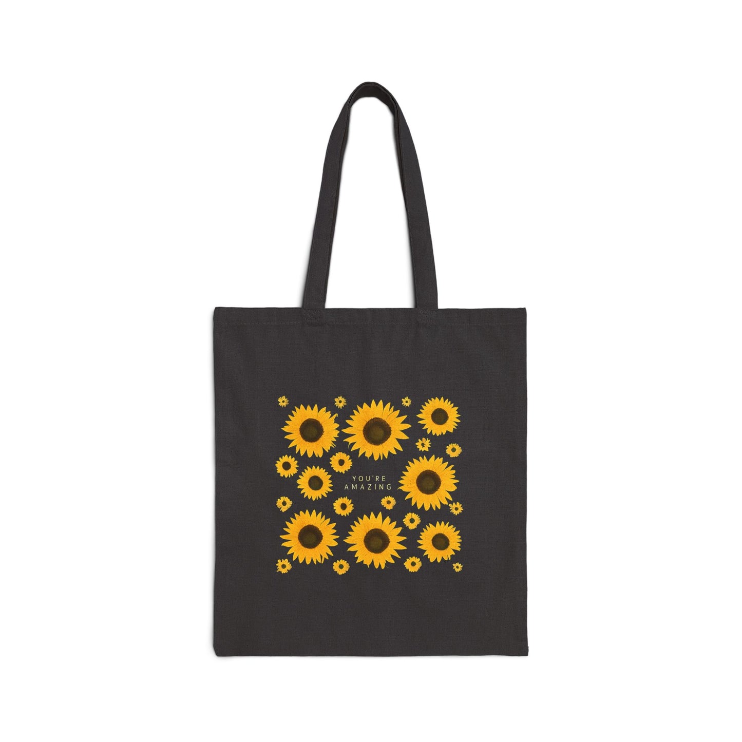 Sunflower Cotton Canvas Tote Bag - Eco-Friendly Shopping & Beach Bag