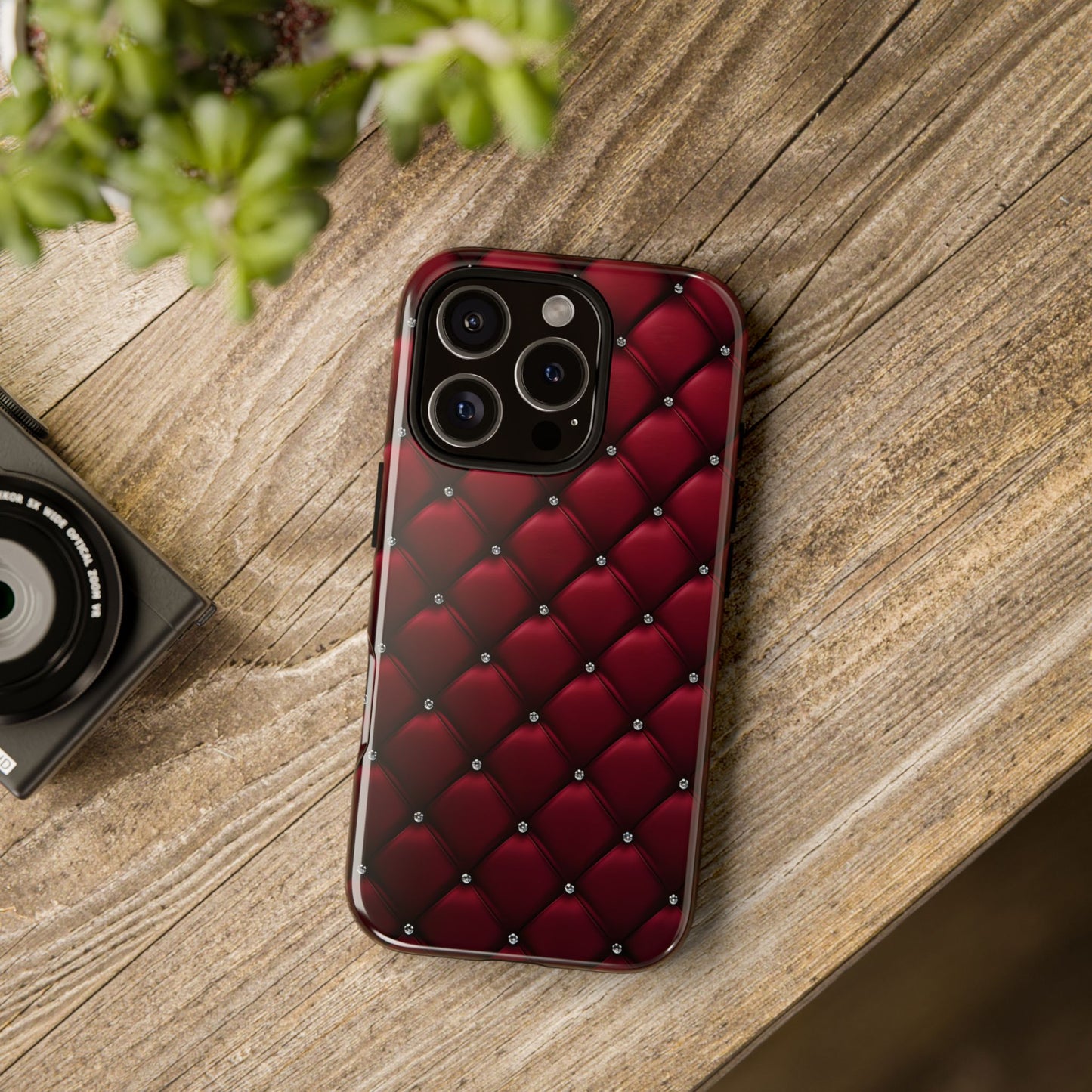 Luxurious Red Leather Phone Case – Stylish Protection for Your Device