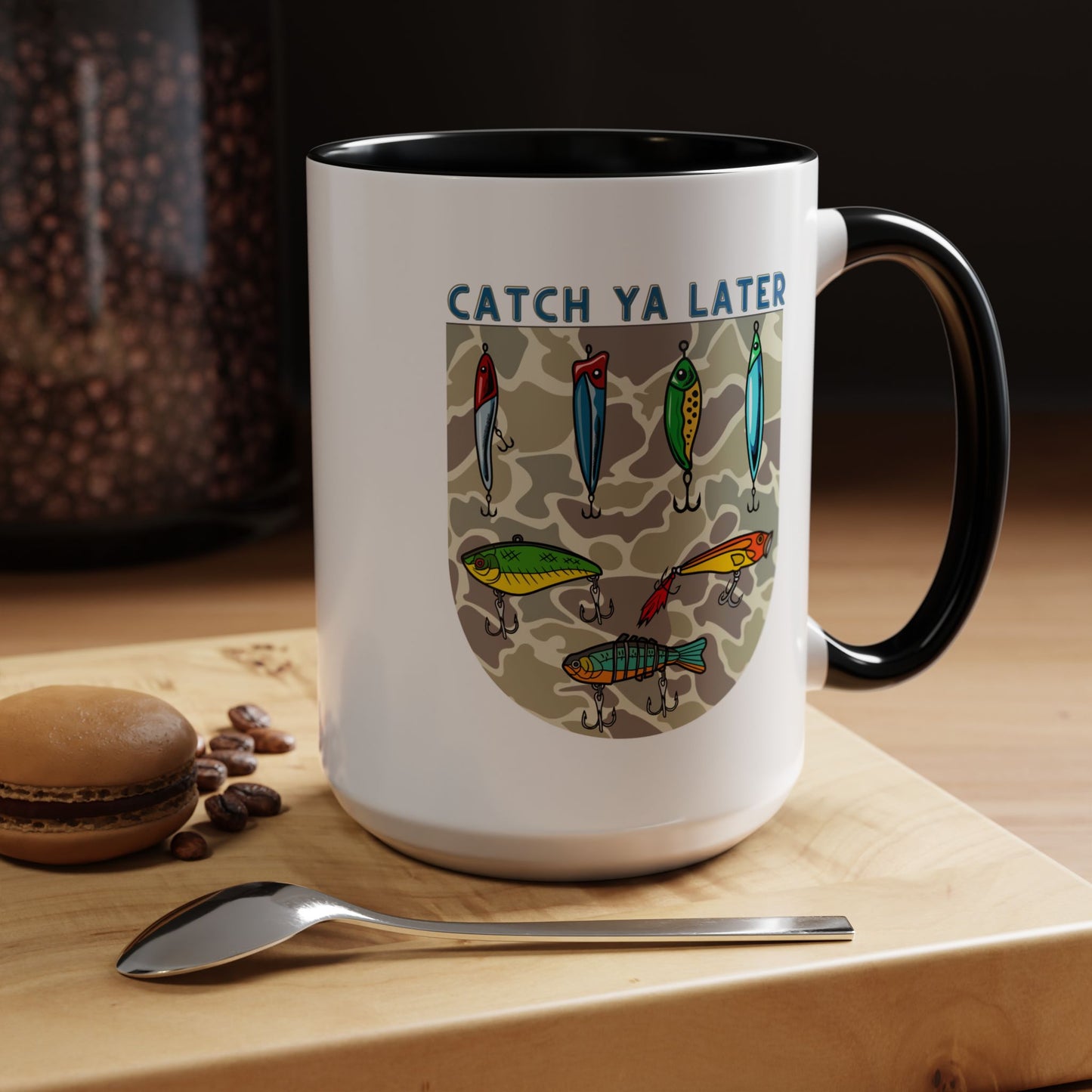 Catch Ya Later Fishing 15oz Mug - Fun Accent Coffee Mug for Anglers