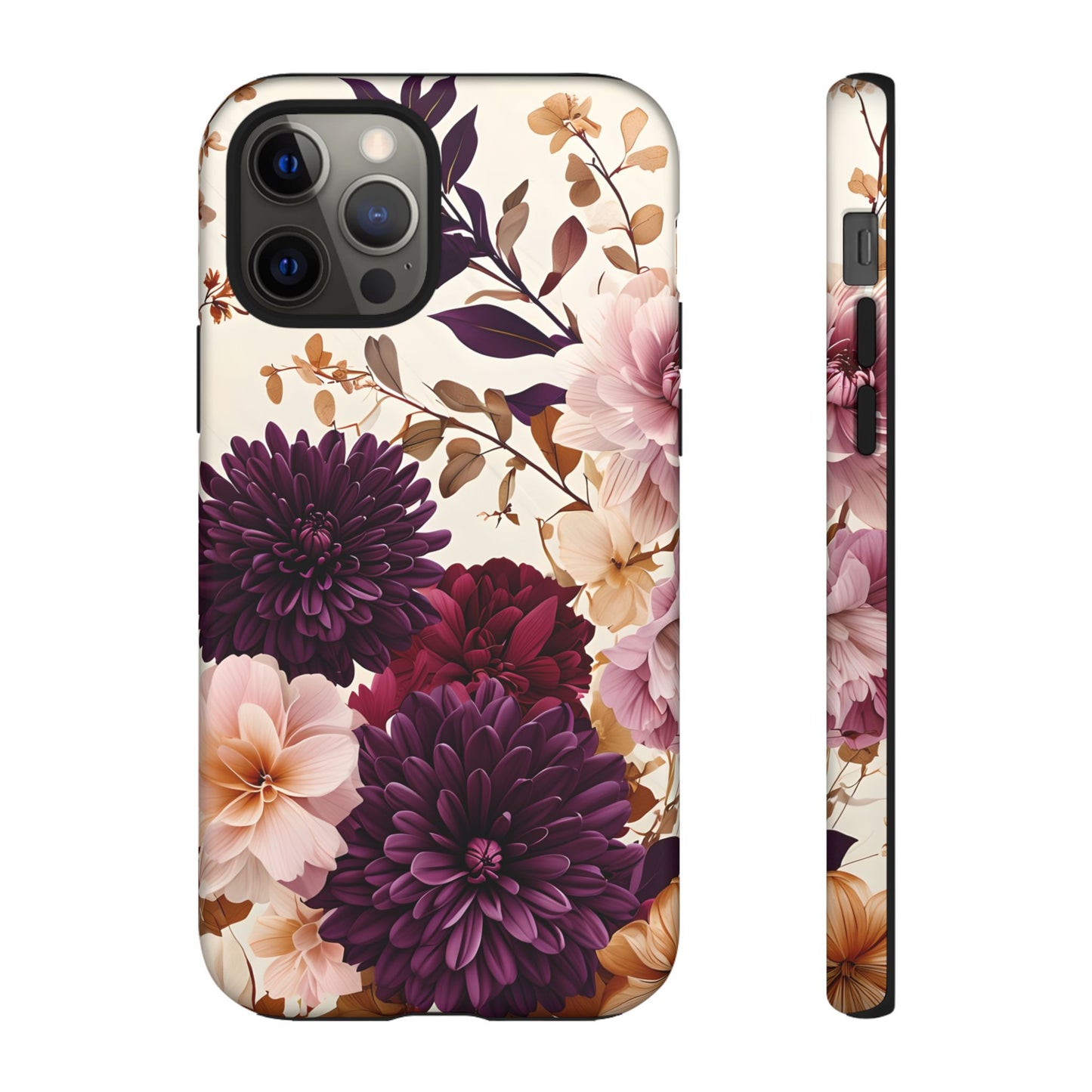 Floral Tough Phone Case - Elegant Design for iPhones & Androids