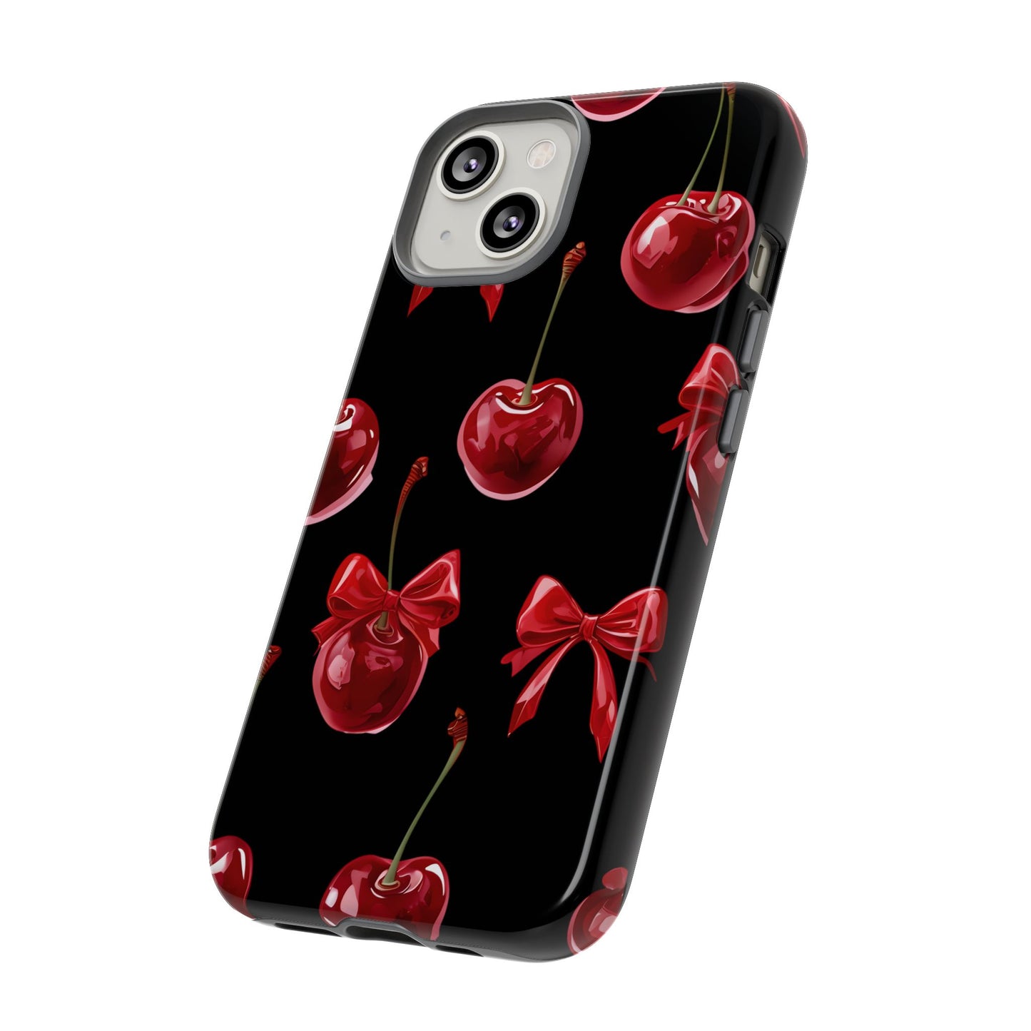 Coquette-Cherry Print Tough Phone Case - Stylish & Durable Protection