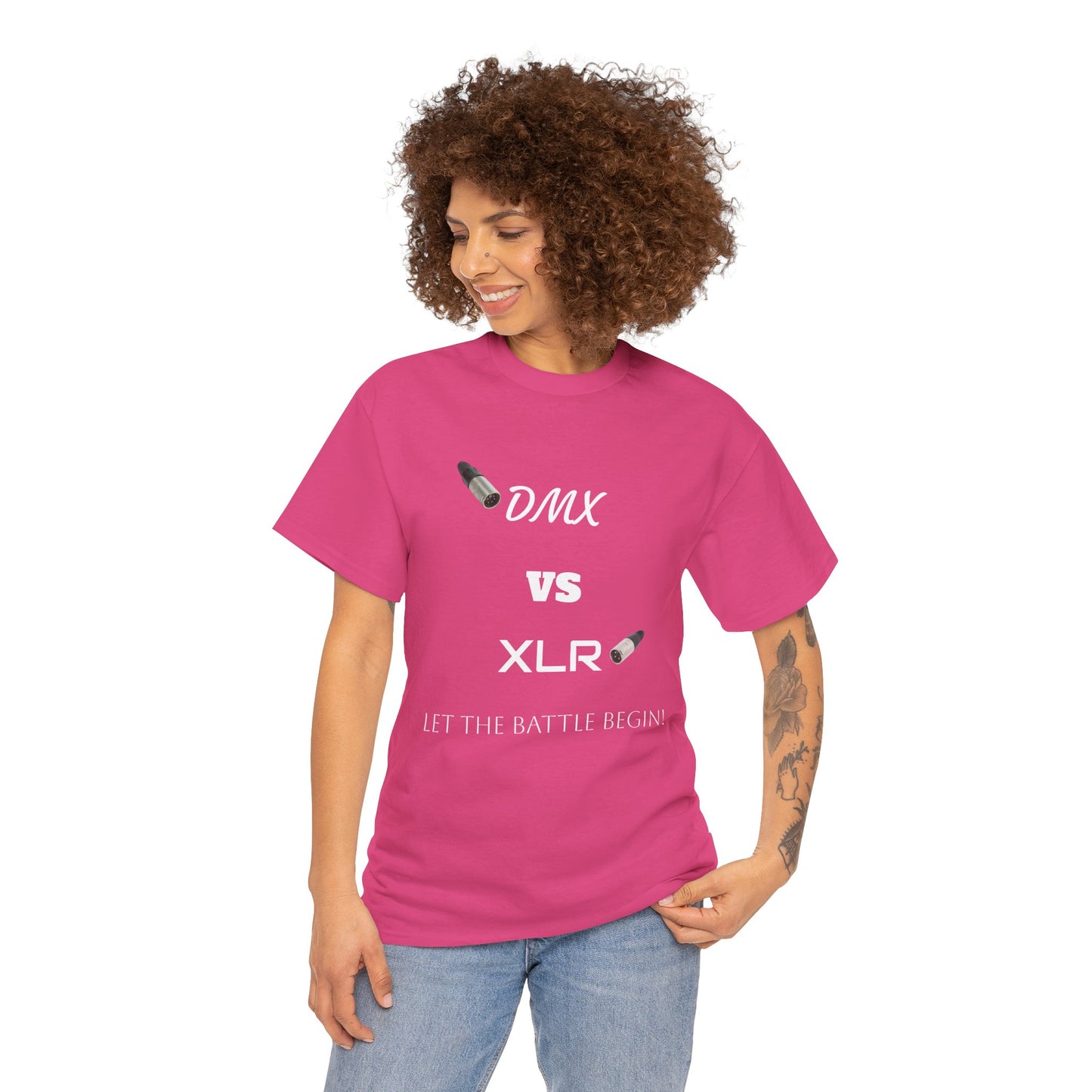 DMX vs XLR Battle Graphic Unisex Heavy Cotton Tee