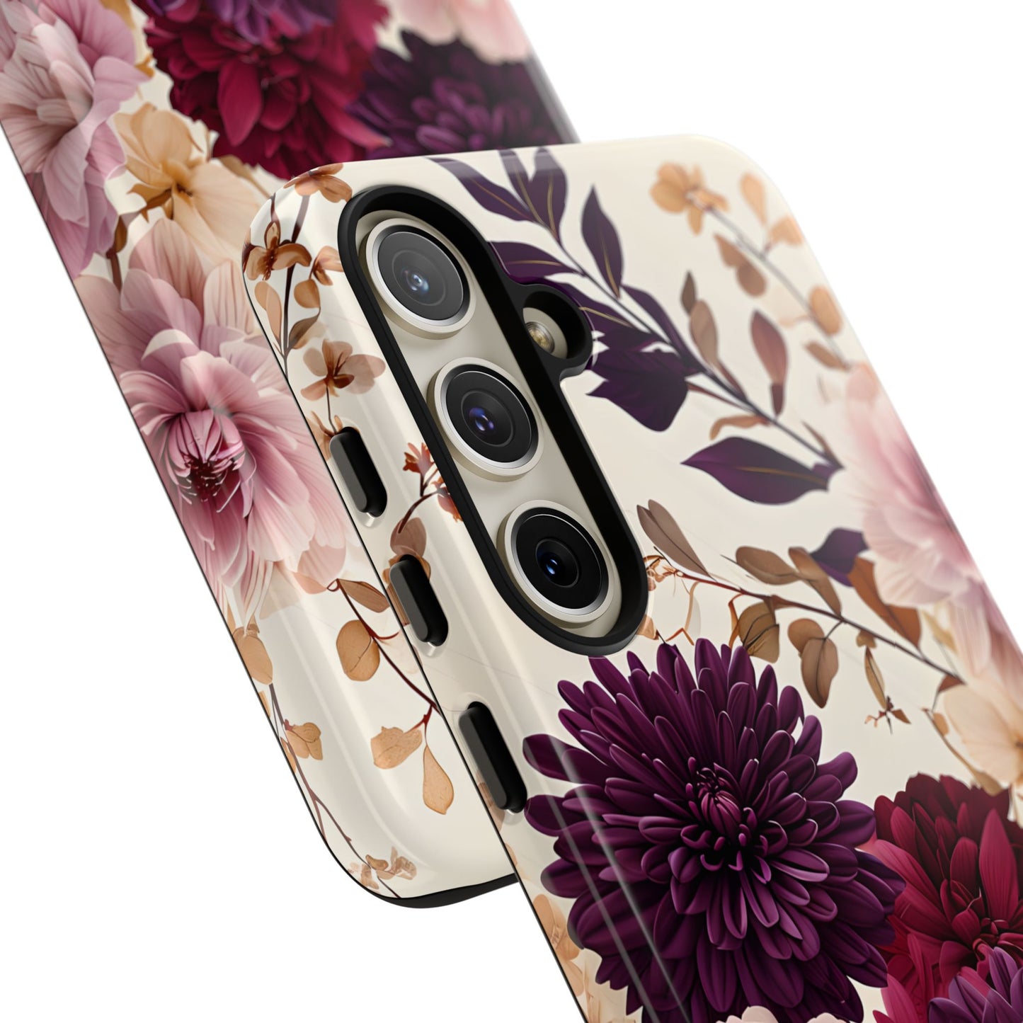 Floral Tough Phone Case - Elegant Design for iPhones & Androids