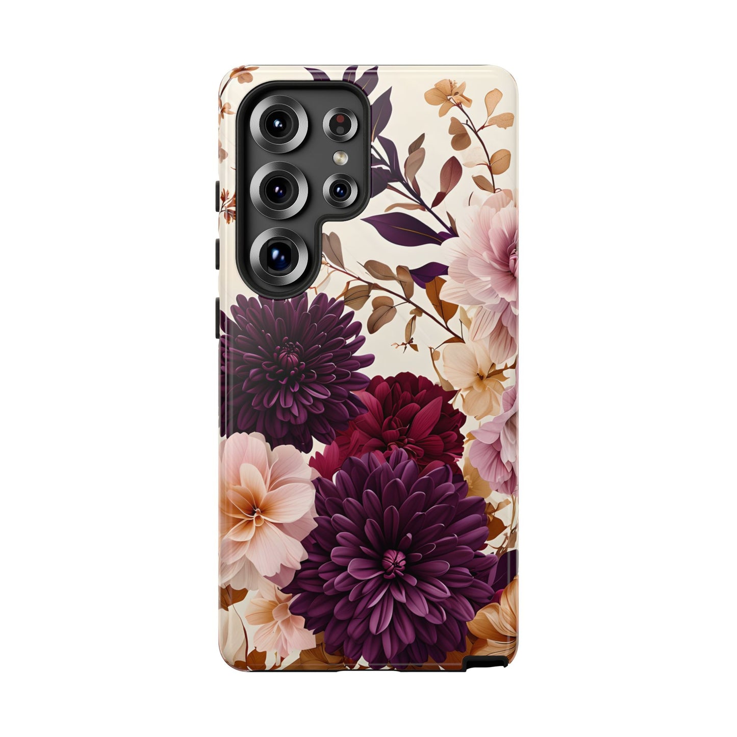 Floral Tough Phone Case - Elegant Design for iPhones & Androids