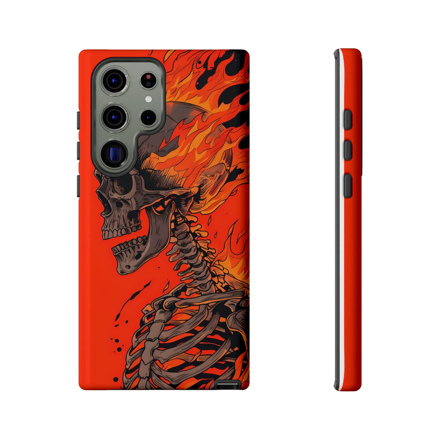 Flaming Skeleton Phone Case - Tough & Stylish Protection