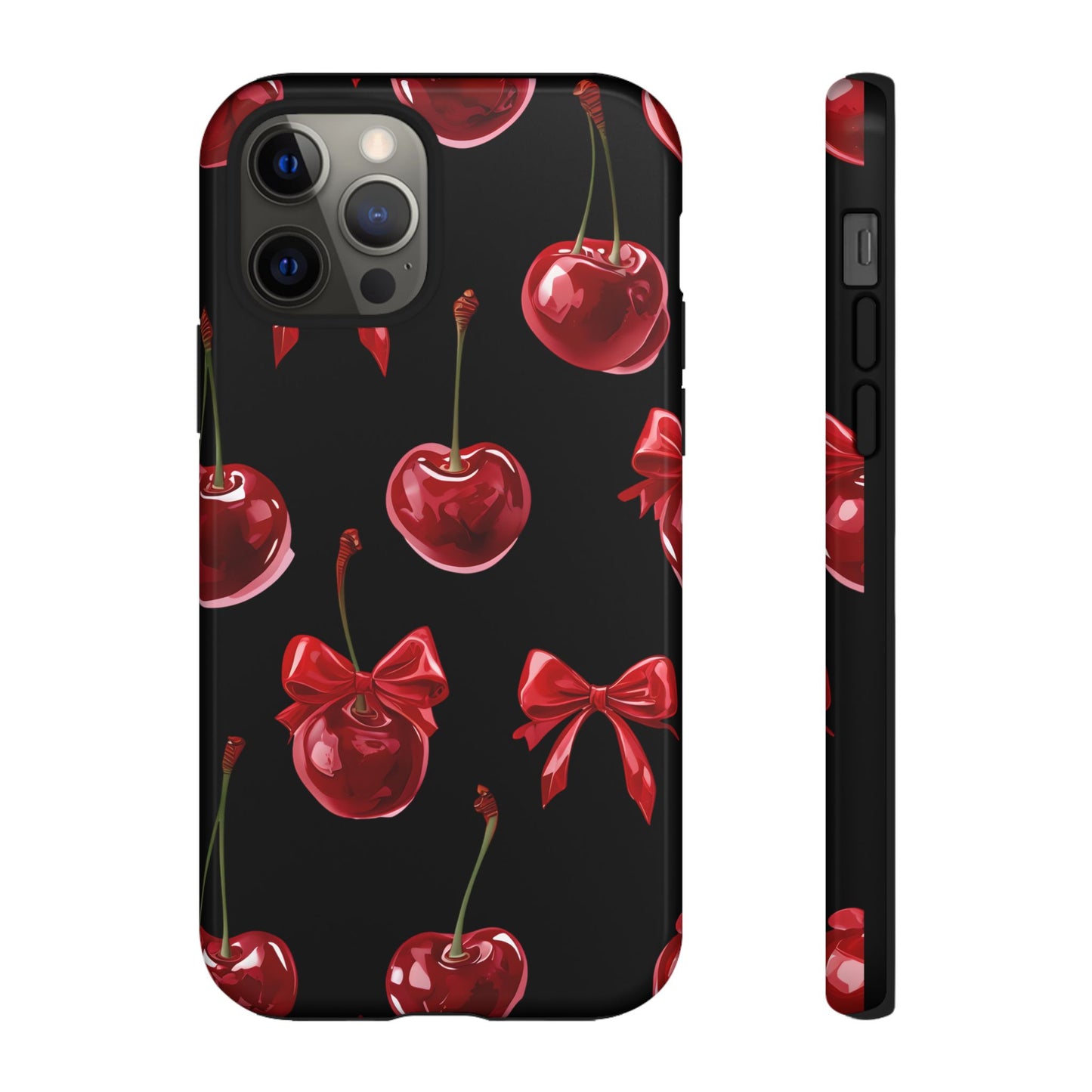 Coquette-Cherry Print Tough Phone Case - Stylish & Durable Protection
