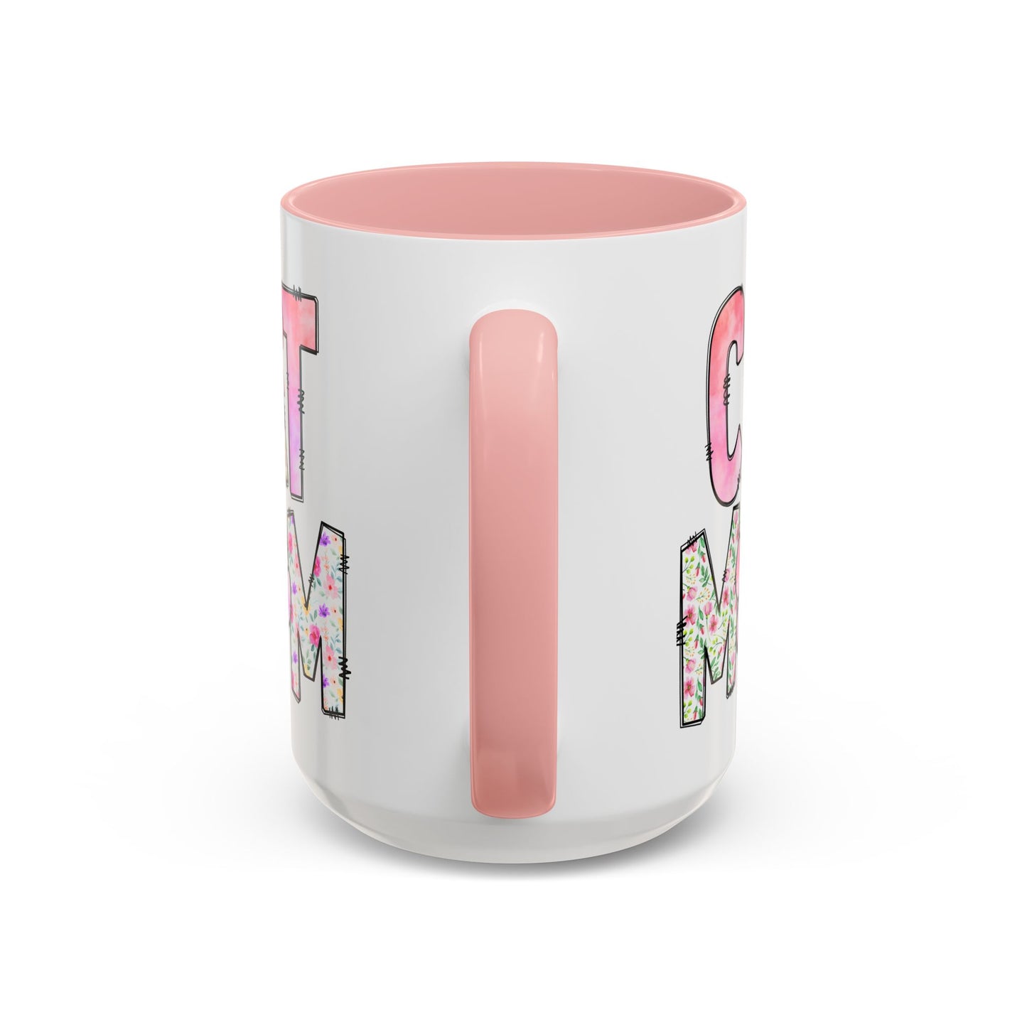 Floral Cat Mom 15oz Coffee Mug - Perfect Gift for Cat Lovers