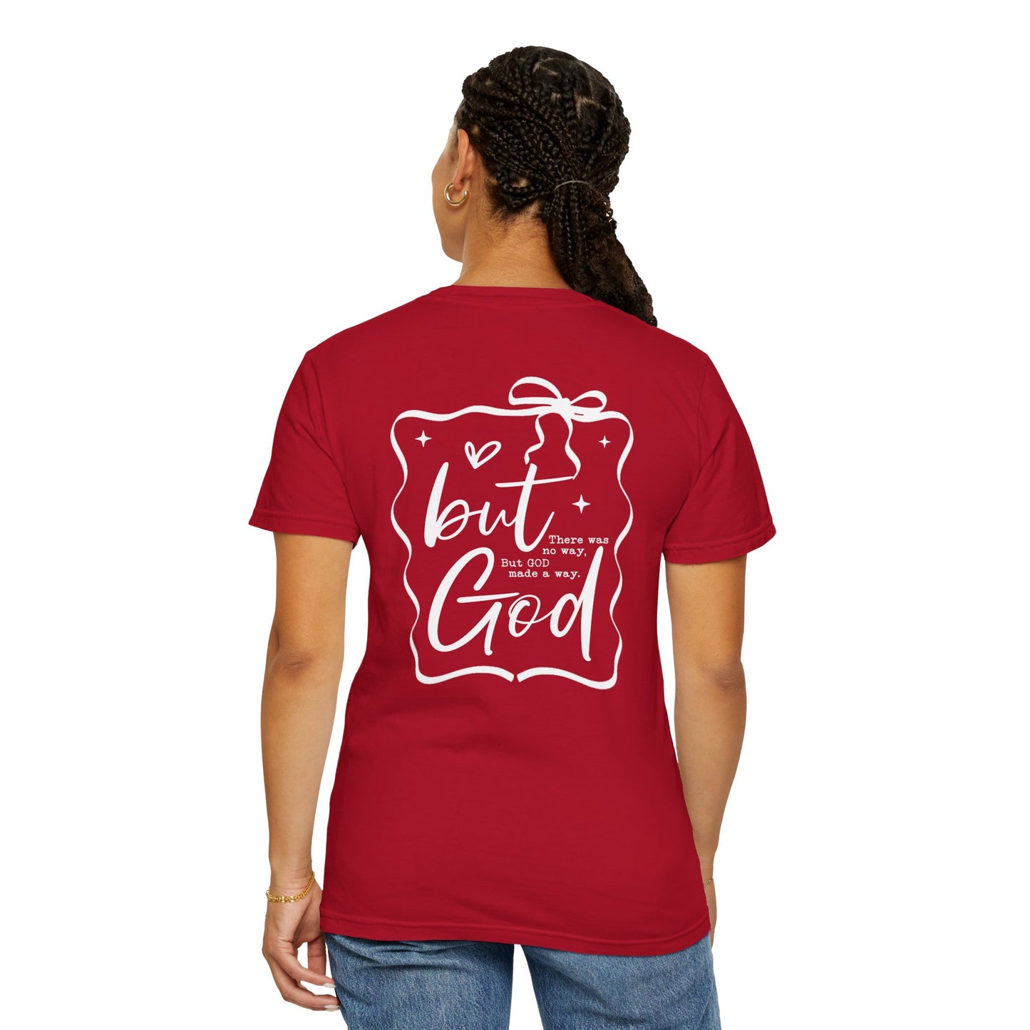 Inspirational T-Shirt with Bow Design – "But God"