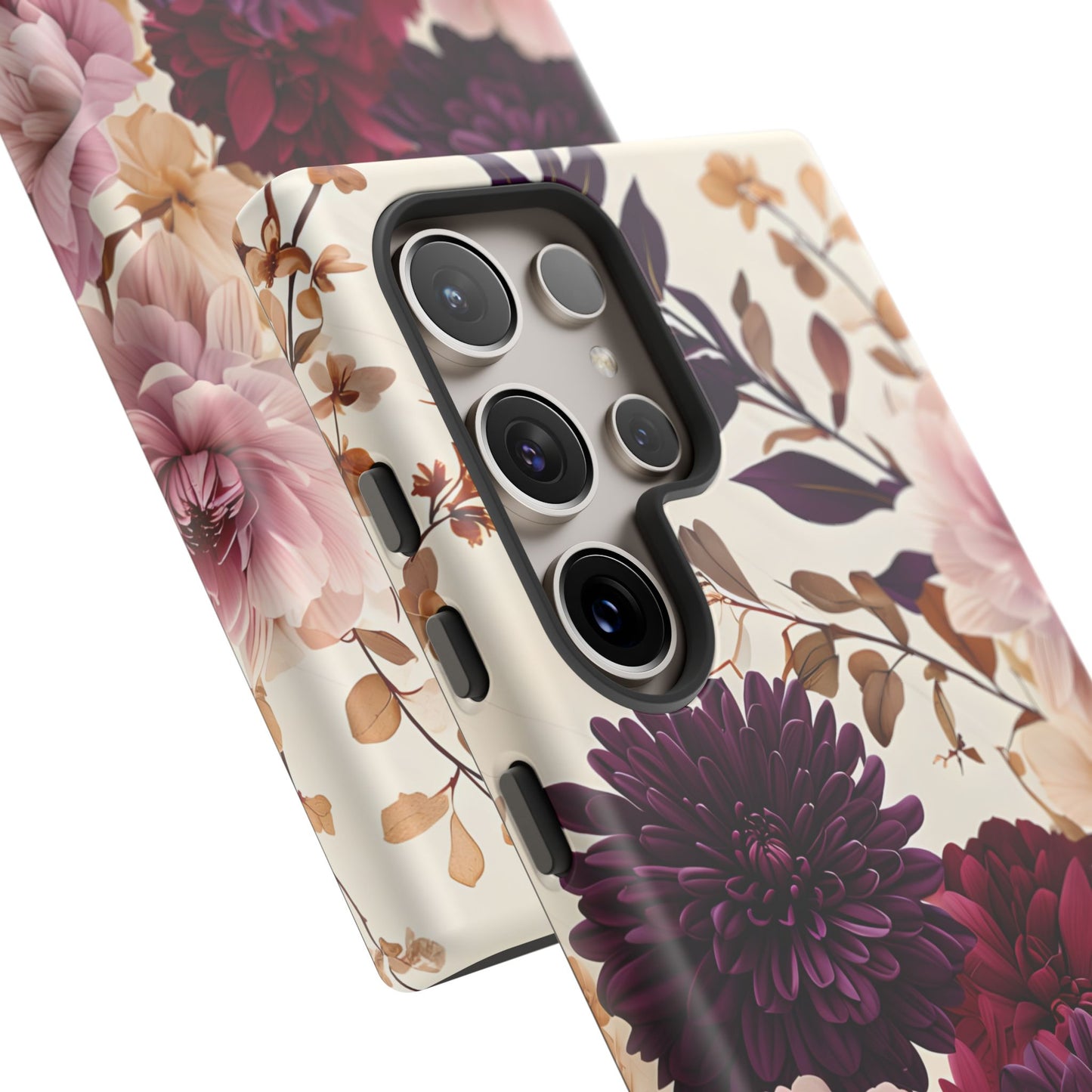 Floral Tough Phone Case - Elegant Design for iPhones & Androids