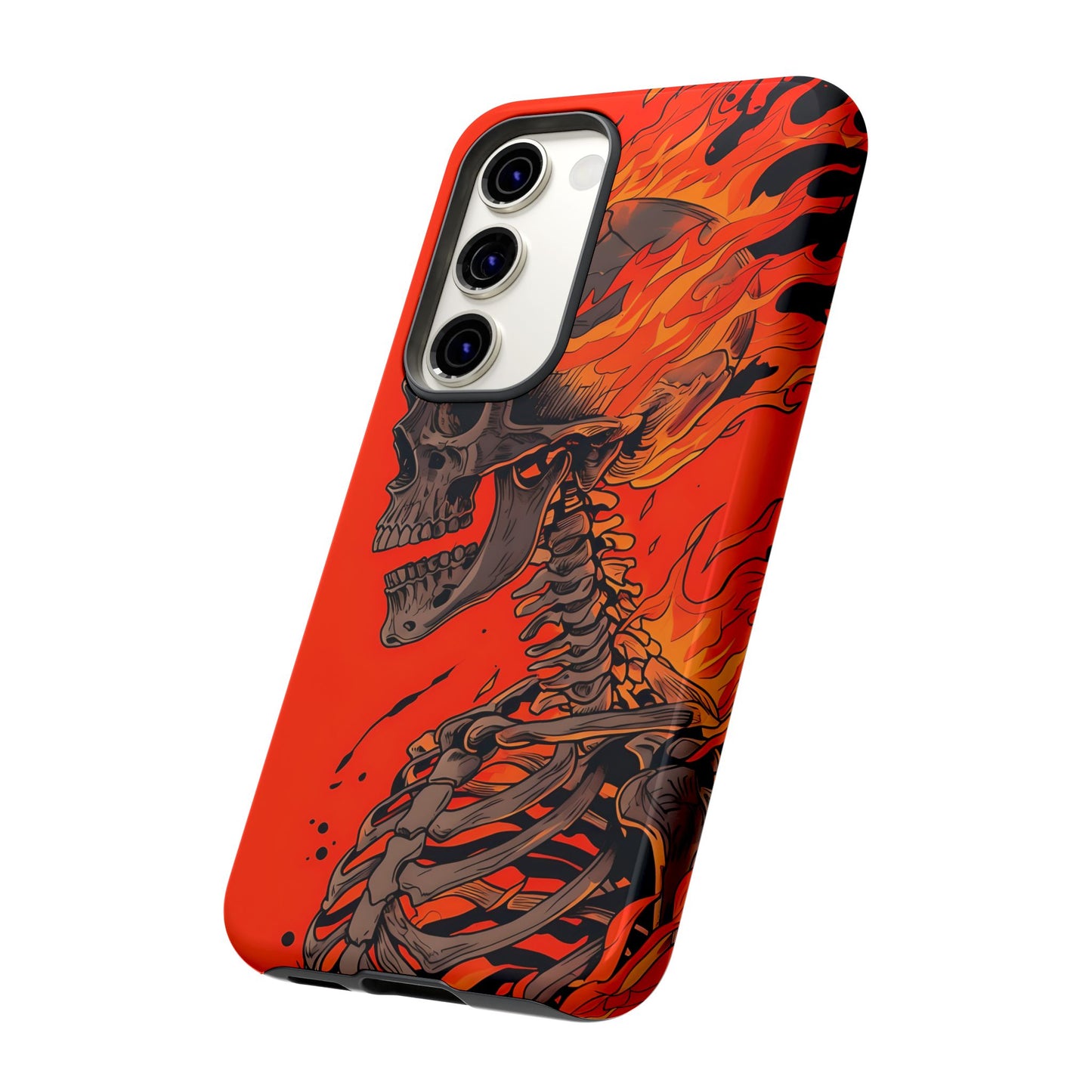 Flaming Skeleton Phone Case - Tough & Stylish Protection