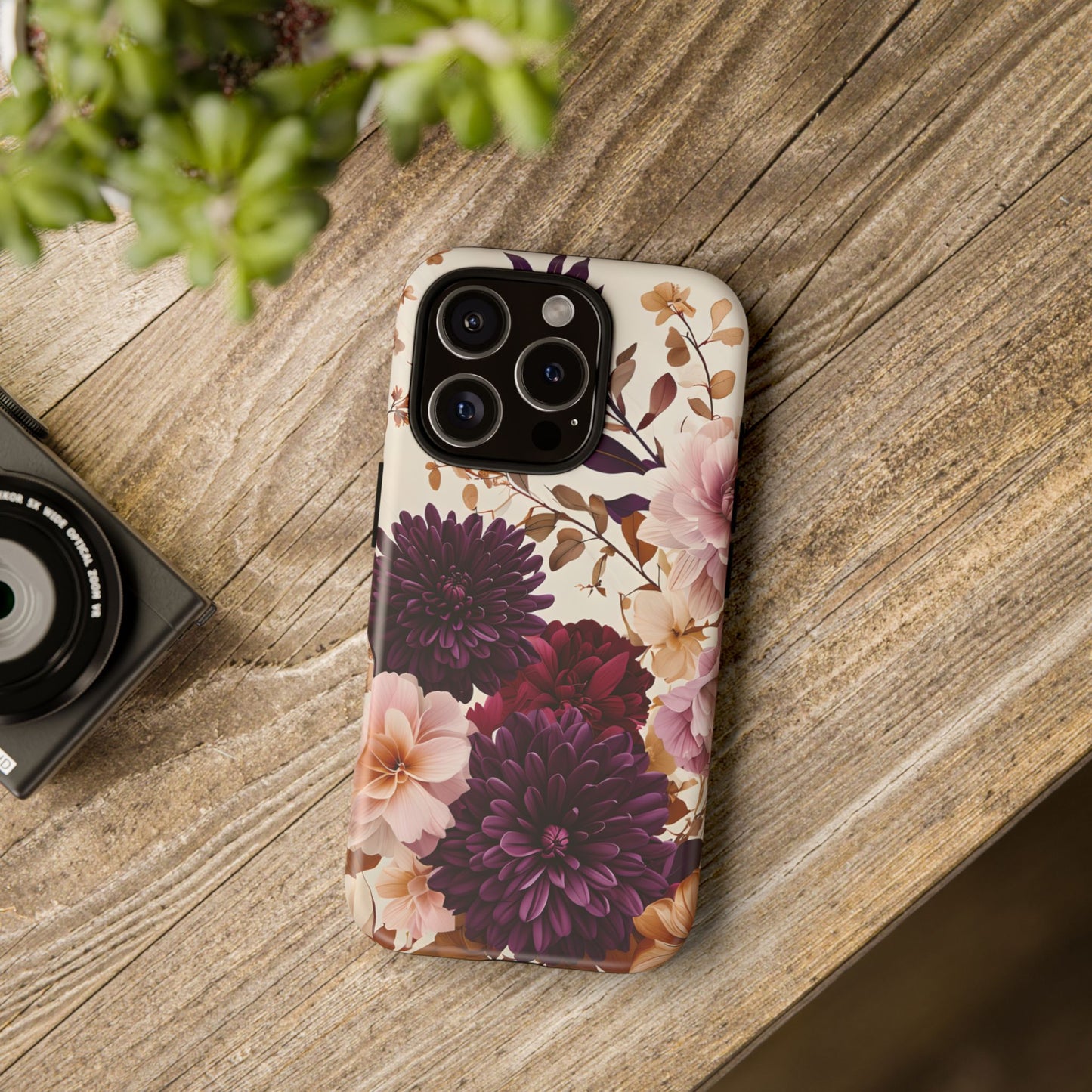 Floral Tough Phone Case - Elegant Design for iPhones & Androids
