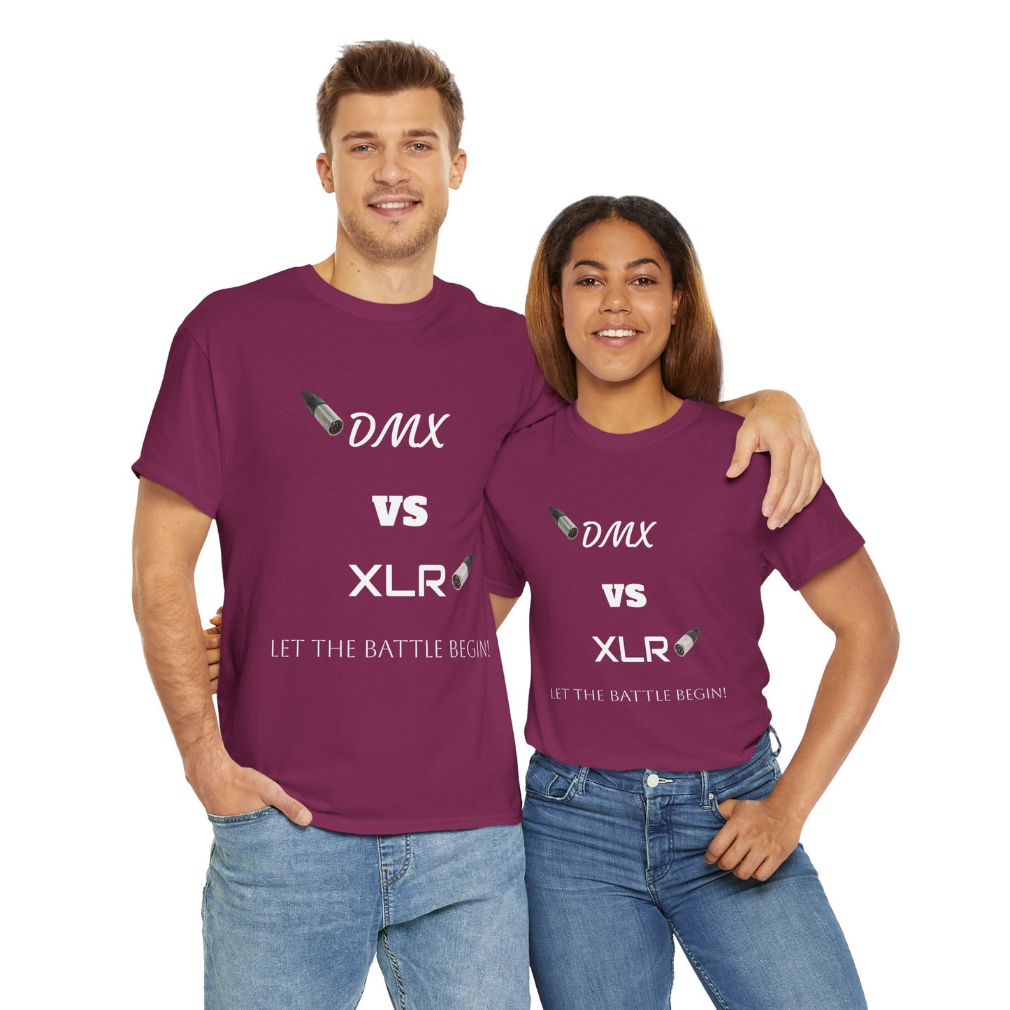 DMX vs XLR Battle Graphic Unisex Heavy Cotton Tee