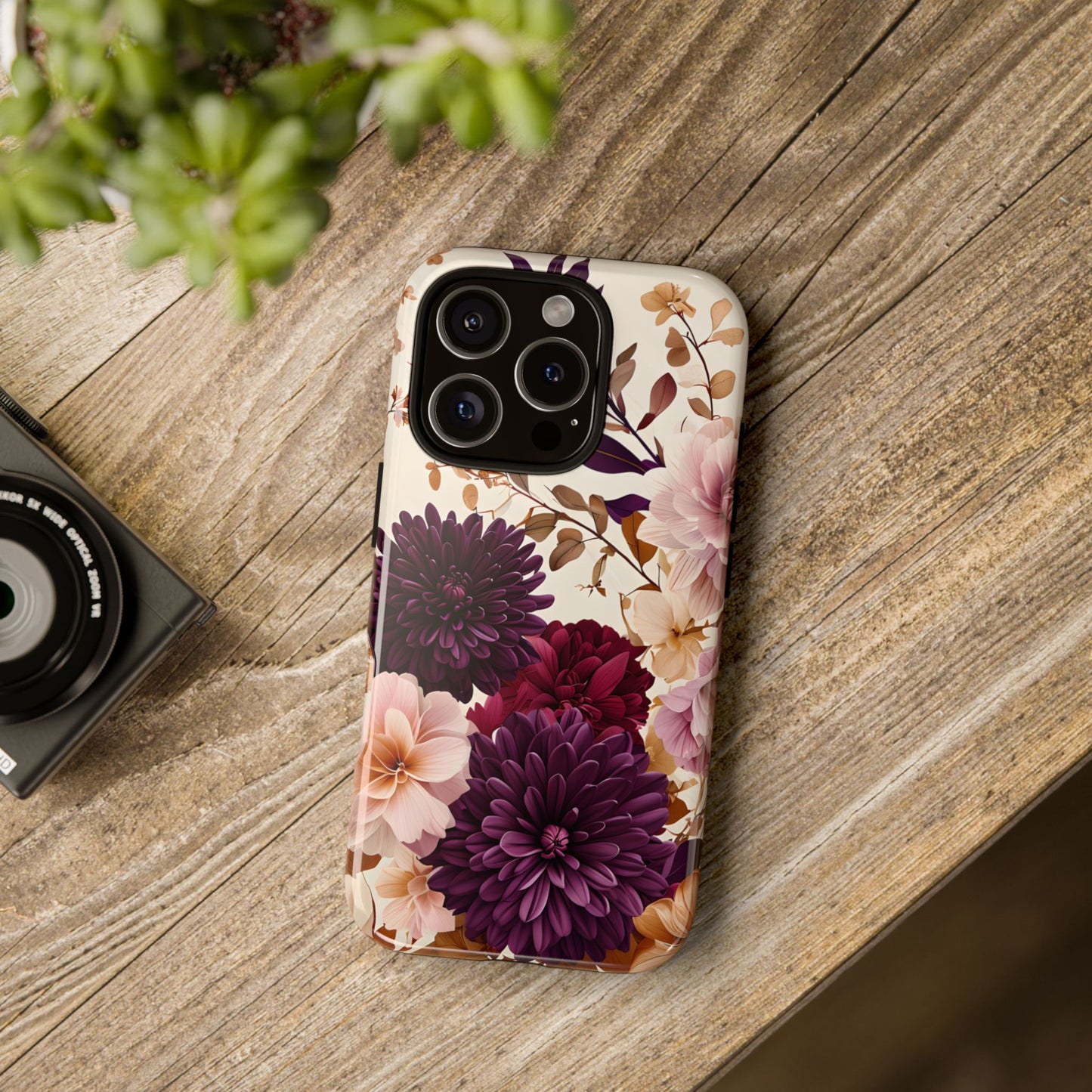 Floral Tough Phone Case - Elegant Design for iPhones & Androids