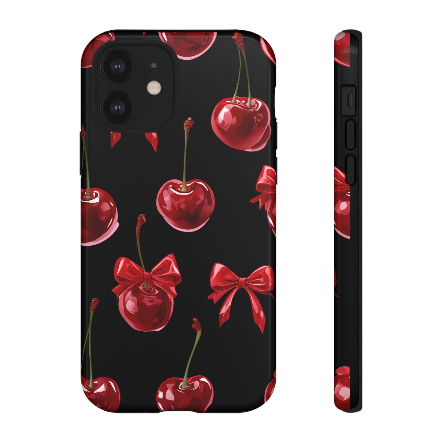 Coquette-Cherry Print Tough Phone Case - Stylish & Durable Protection