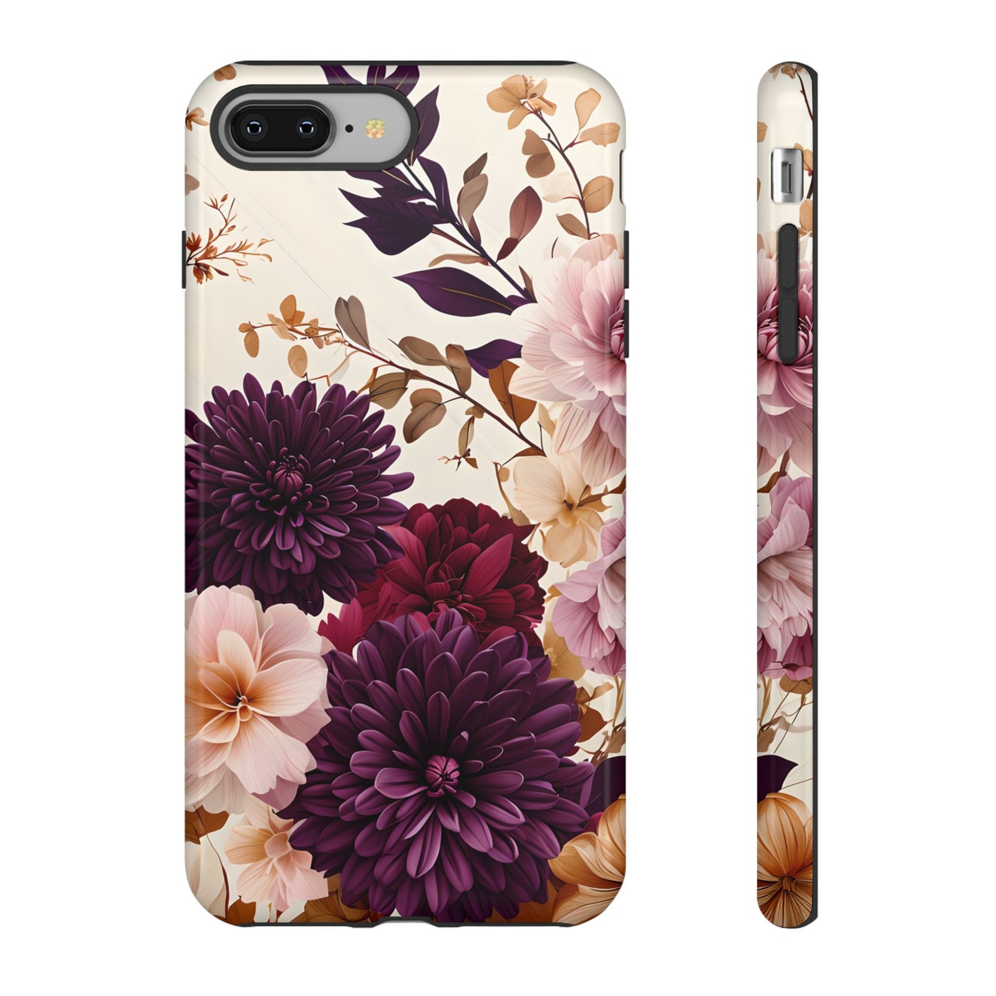 Floral Tough Phone Case - Elegant Design for iPhones & Androids