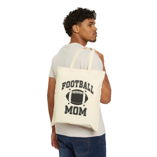 Football Mom Cotton Canvas Tote Bag - Perfect for Game Days & Everyday Use