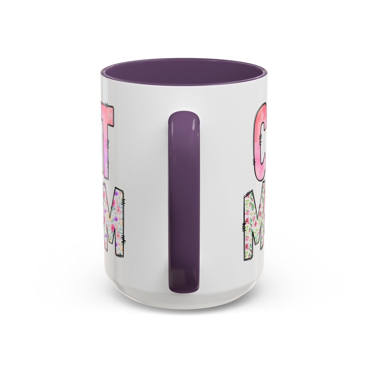 Floral Cat Mom 15oz Coffee Mug - Perfect Gift for Cat Lovers