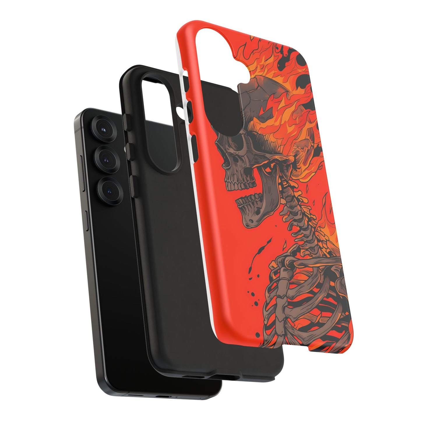 Flaming Skeleton Phone Case - Tough & Stylish Protection